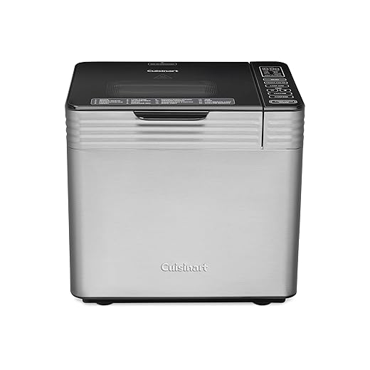Cuisinart Bread Maker Machine, Stainless Steel Convection Bread Machine with 16 Menu Options, 3 Loaf Sizes Up to 2 Lb., 3 Crust Colors, Includes Measuring Cup, Spoon & Kneading Hook, CBK-210