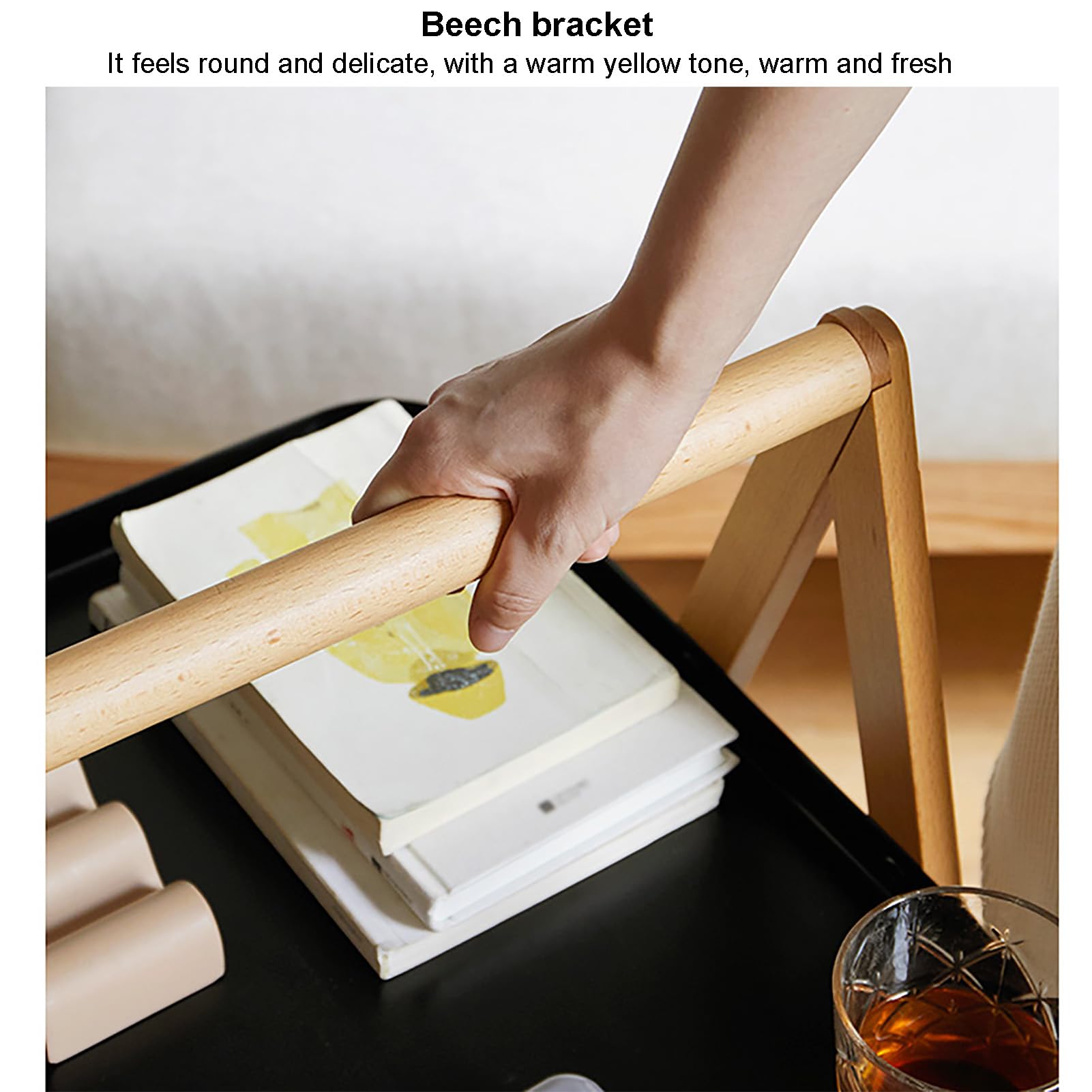 Carrito de Almacenamiento con Ruedas, Mesa Auxiliar de 2 Niveles con Ruedas, Carrito utilitario de Madera para Sala de Estar, Dormitorio, Comedor y Cocina.