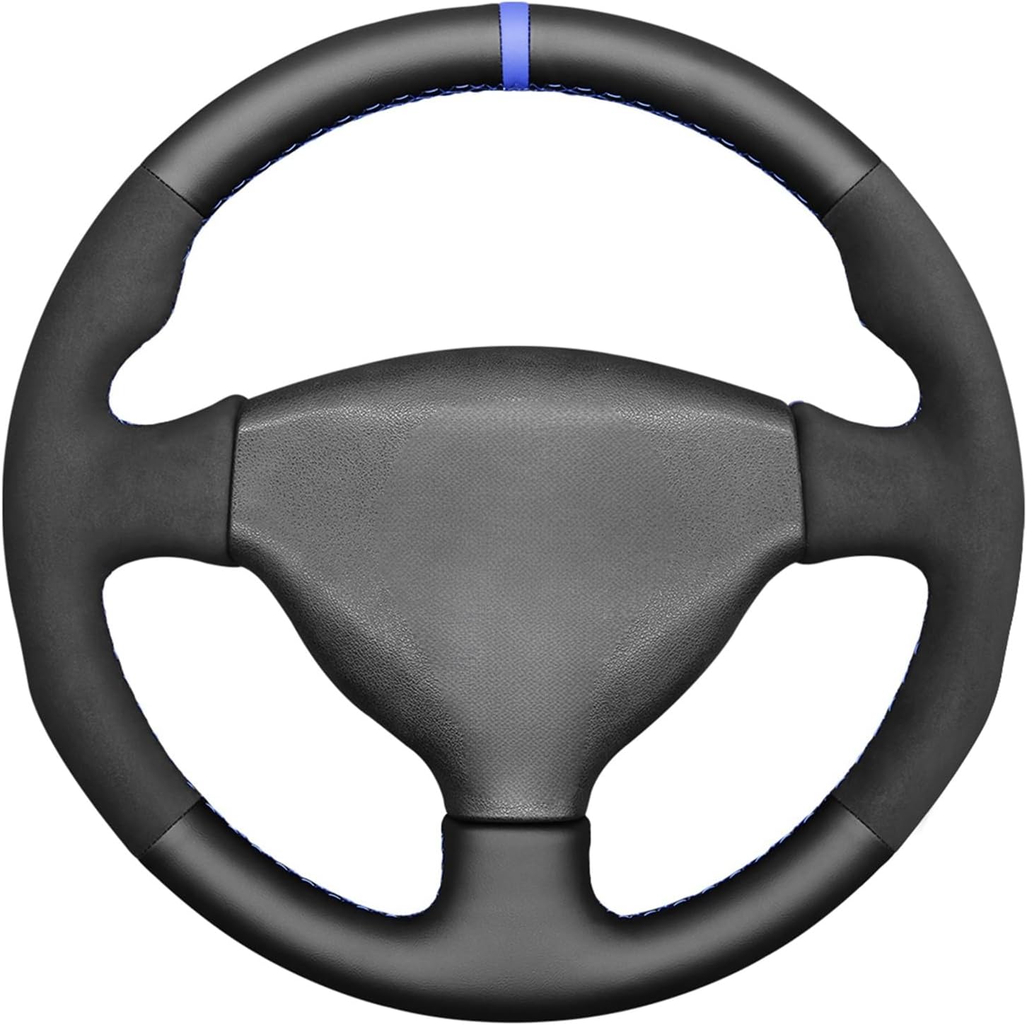 MEWANT Car Steering Wheel Cover Custom Version for Mitsubishi Lancer Evolution EVO VI 6 / V (5) Suede&Carbon Fiber Hand-Stitched Car Steering Wrap