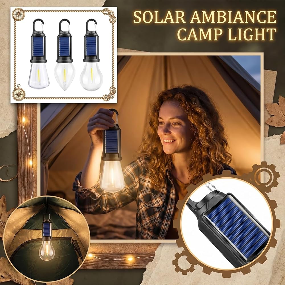 Luces solares para tienda de campaña, linterna LED recargable por USB, bombillas colgantes para exteriores con gancho de clip para camping, iluminación de 3 modos para senderismo, mochileros, patio (8