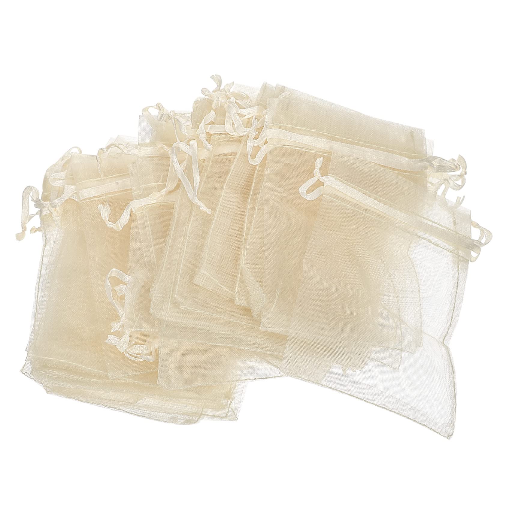 NULYLU 100pcs Small Organza Party Favors Bags Candy Packing Drawstring Jewelry Bags