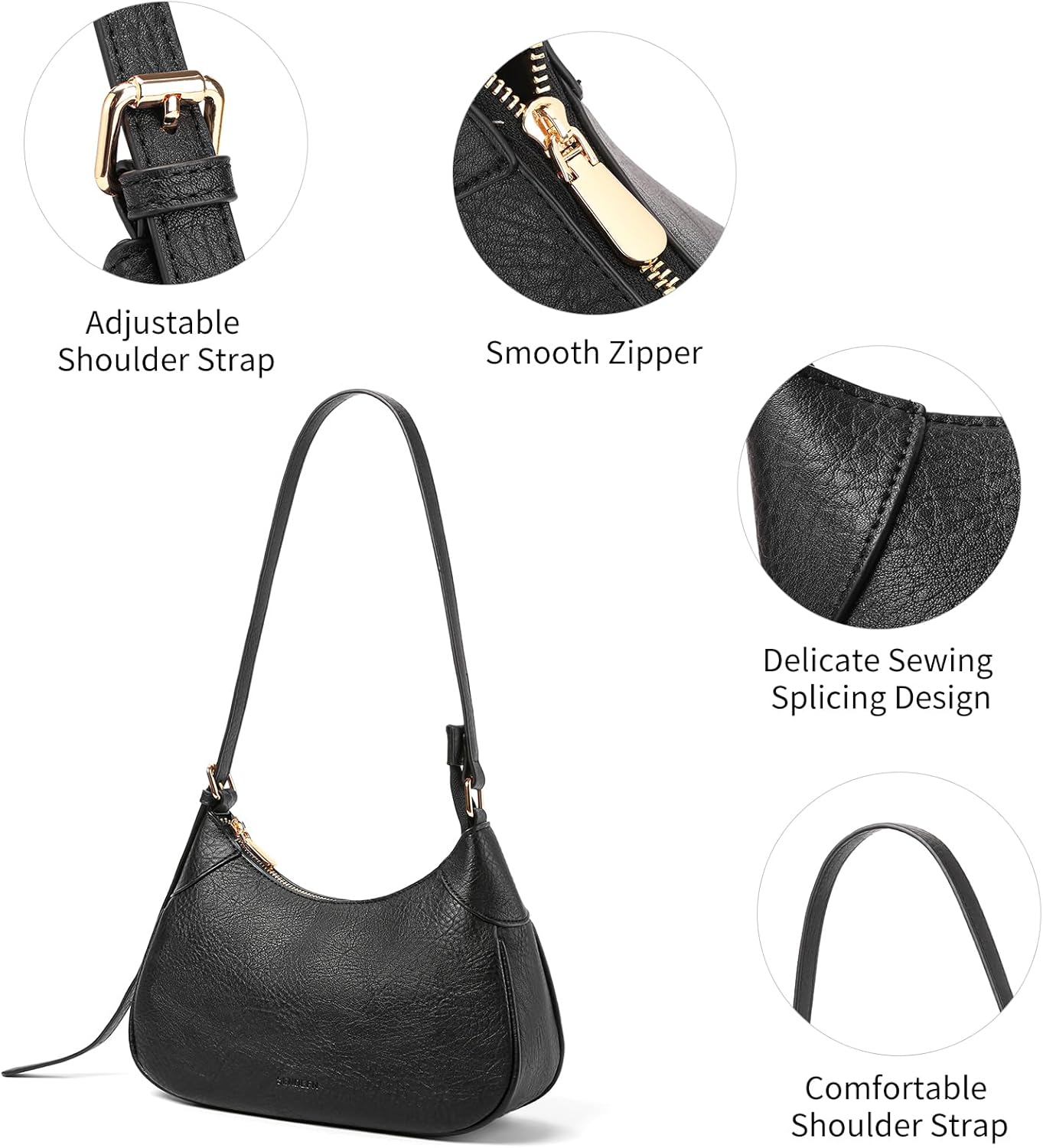 SENDEFN Fashion Shoulder Bag for Women Cute Hobo Tote Handbag Cute Soft Small Clutch Purses - Image 5