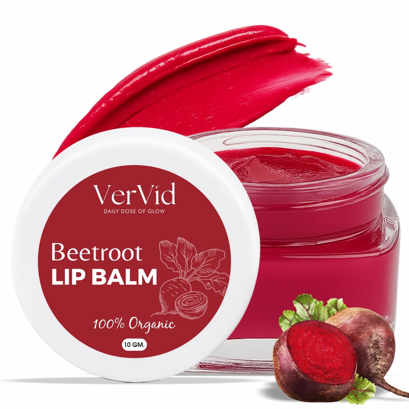 VerVid Ayurvedic Beetroot Lip Balm | Herbal Lip Brightening Balm with Natural Tint | 100% Organic, Vegan & Chemical-Free | 10g-image-46