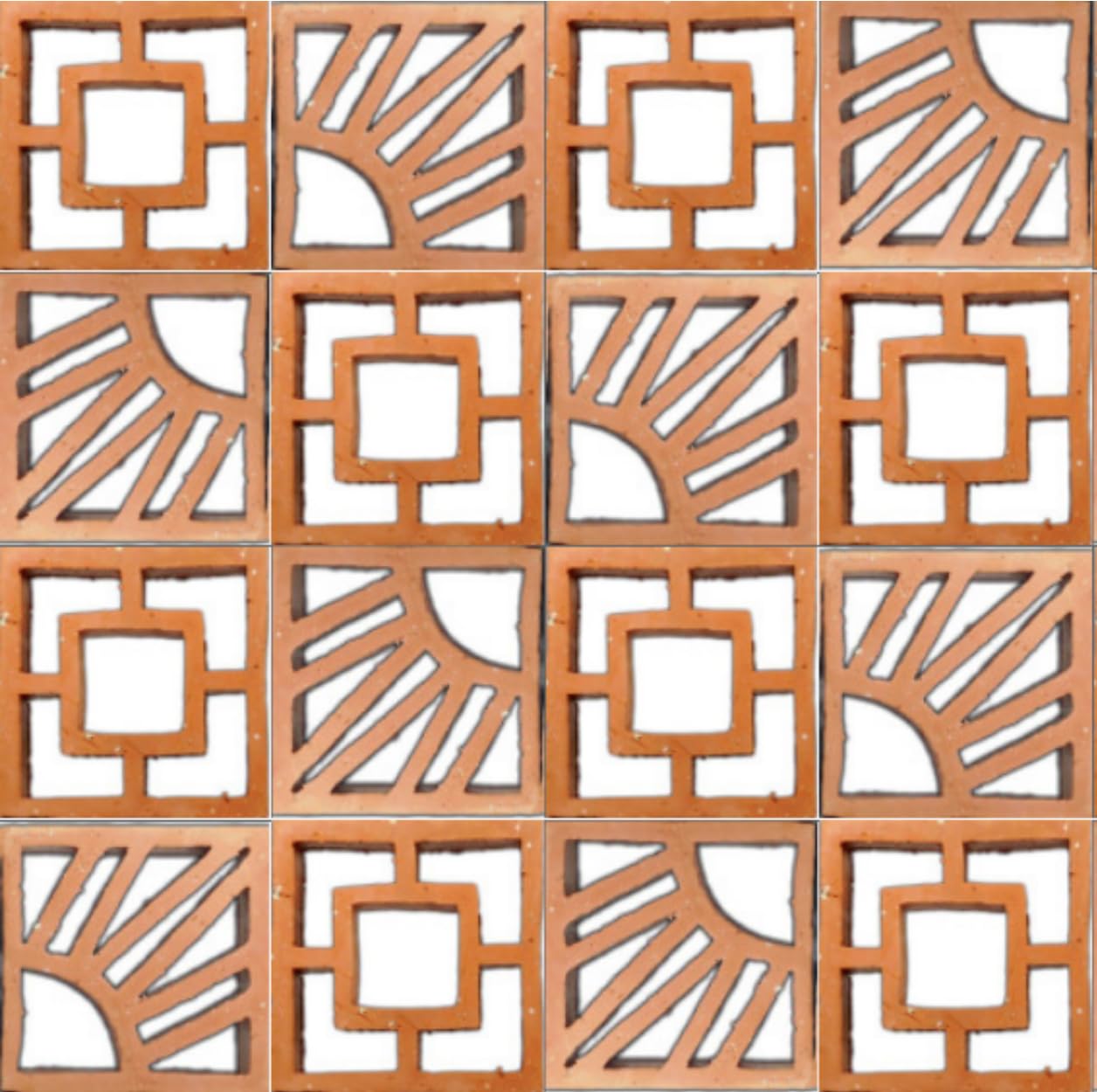 Terracotta Breezeblocks - Mattone modellato con ornamento (mattoni, sole, 50, BE-)