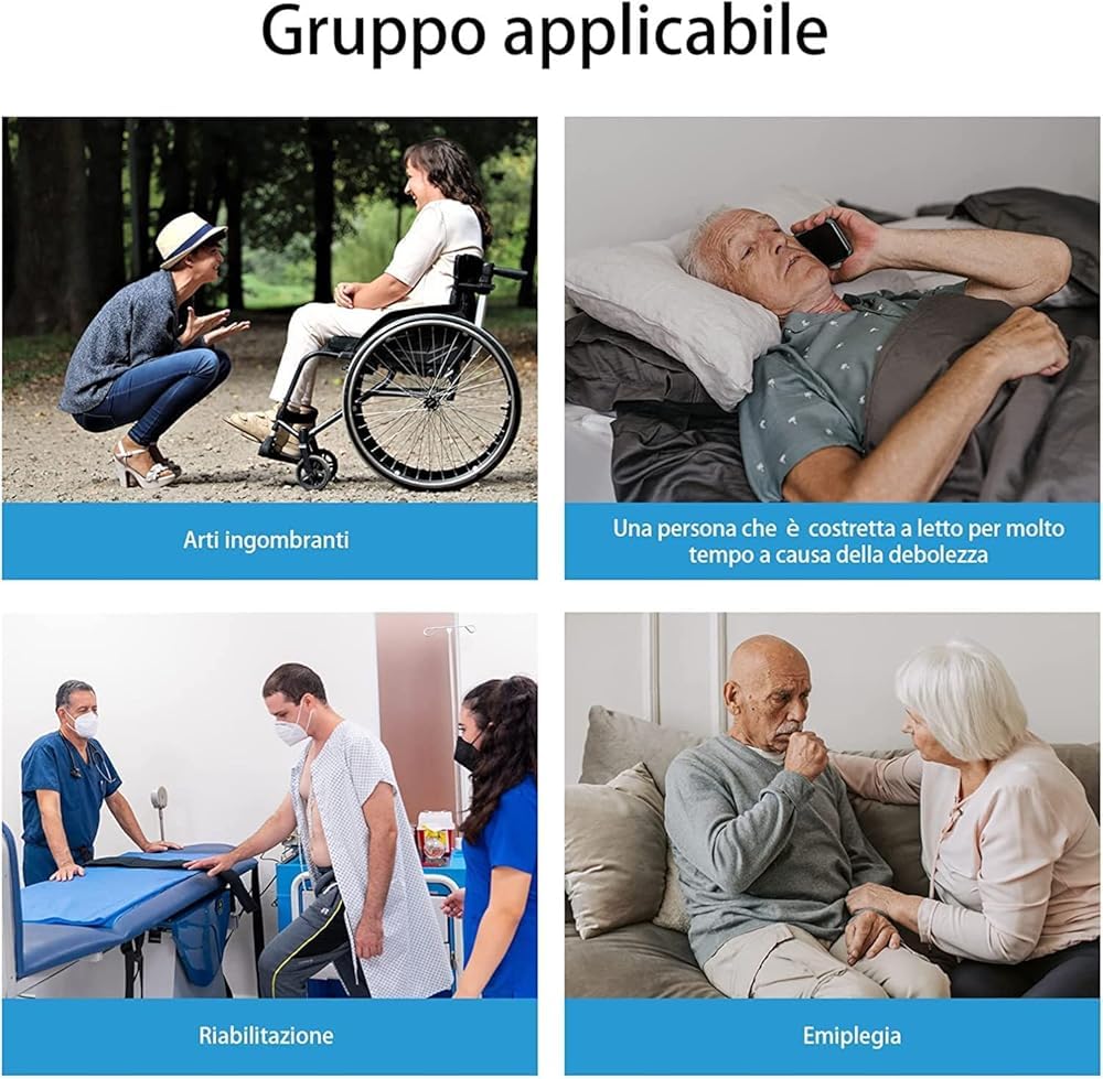 Imbracatura per sollevamento paziente con supporto lombare, ispessita per una maggiore sicurezza durante la toilette, la doccia, il bagno, supporta fino a 204 kg