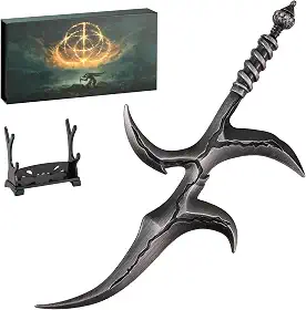 Faca preta Elden Rings, modelo de artesanato de metal de 19 cm em escala reduzida, melhor escolha de amantes da coleção, ornamento requintado para mesa de computador, bom presente para ele/ela