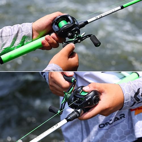 Miniatura 19 de Sougayilang Fishing Rod and Reel Combo, Medium Fishing Pole with Casting Reel, Baitcaster Combo, SuperPolymer Handle
