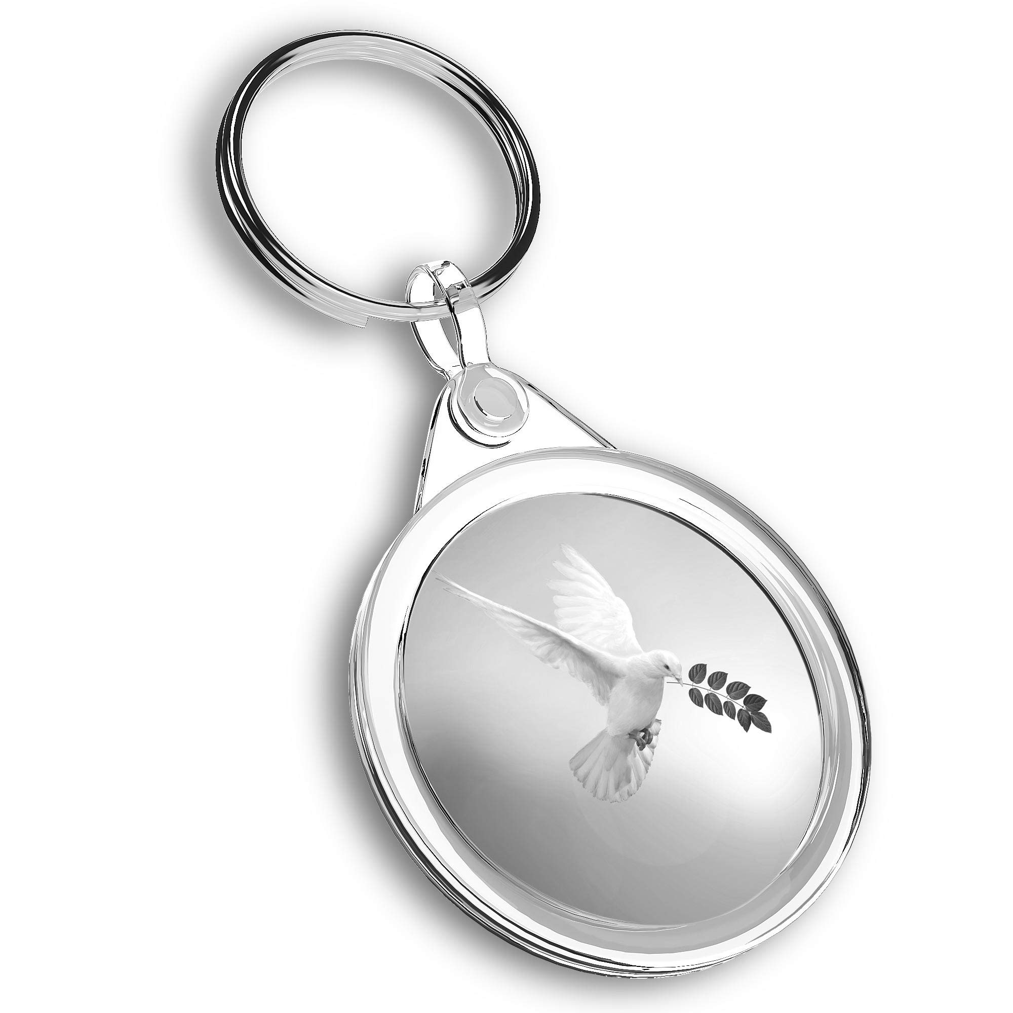Destination Vinyl Ltd Unisex Multi 1 X Photo Keyring - White Dove Peace Bird Humanity |Keychain|Keyring|Charm| #43340