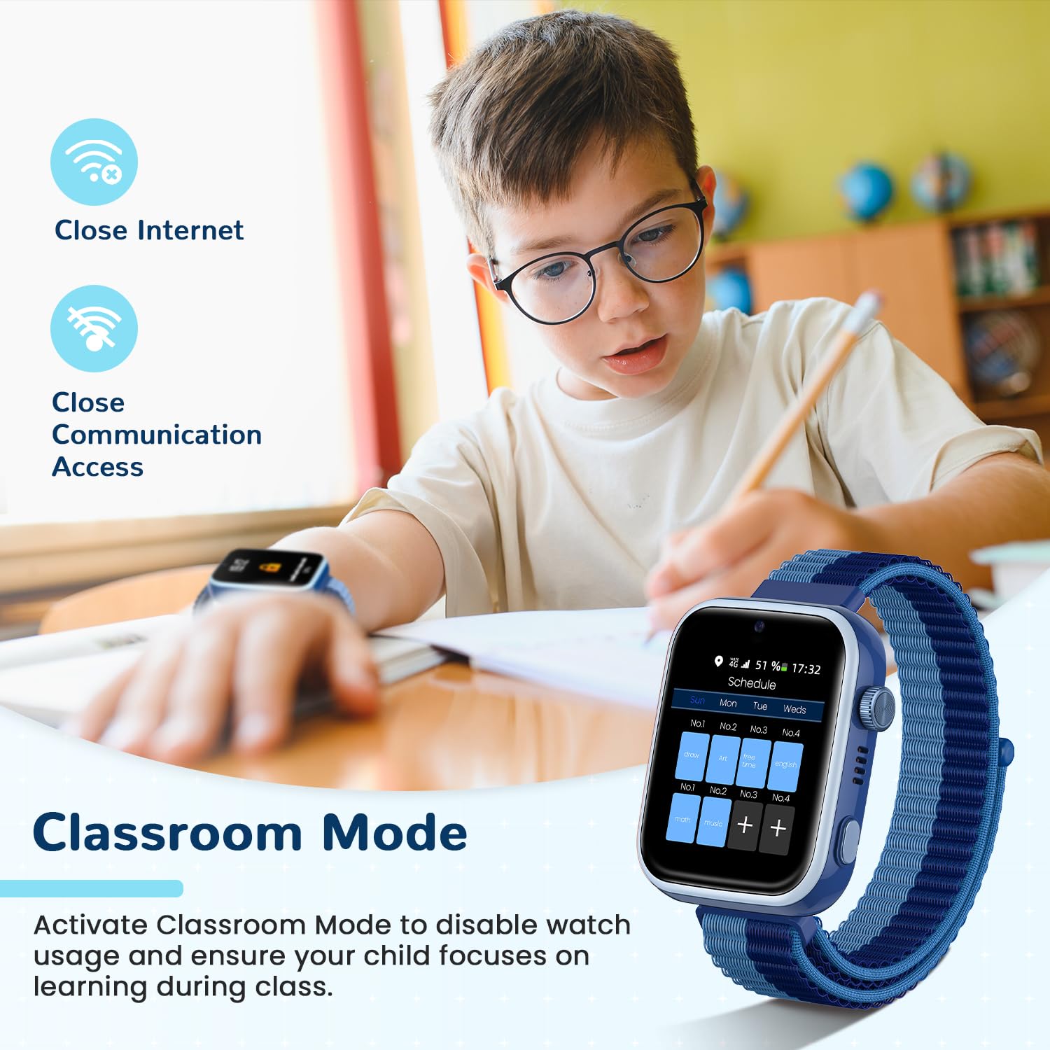 2026 Nuevo Reloj Inteligente Niño, Smartwatch Niños con Llamadas y GPS, Videollamadas/Chat de Voz/WhatsApp/WiFi/SMS/SOS/Modo Escuela/Dormir/Despertador, IP68 Reloj Niño y Niñas Azul 4-14 Año