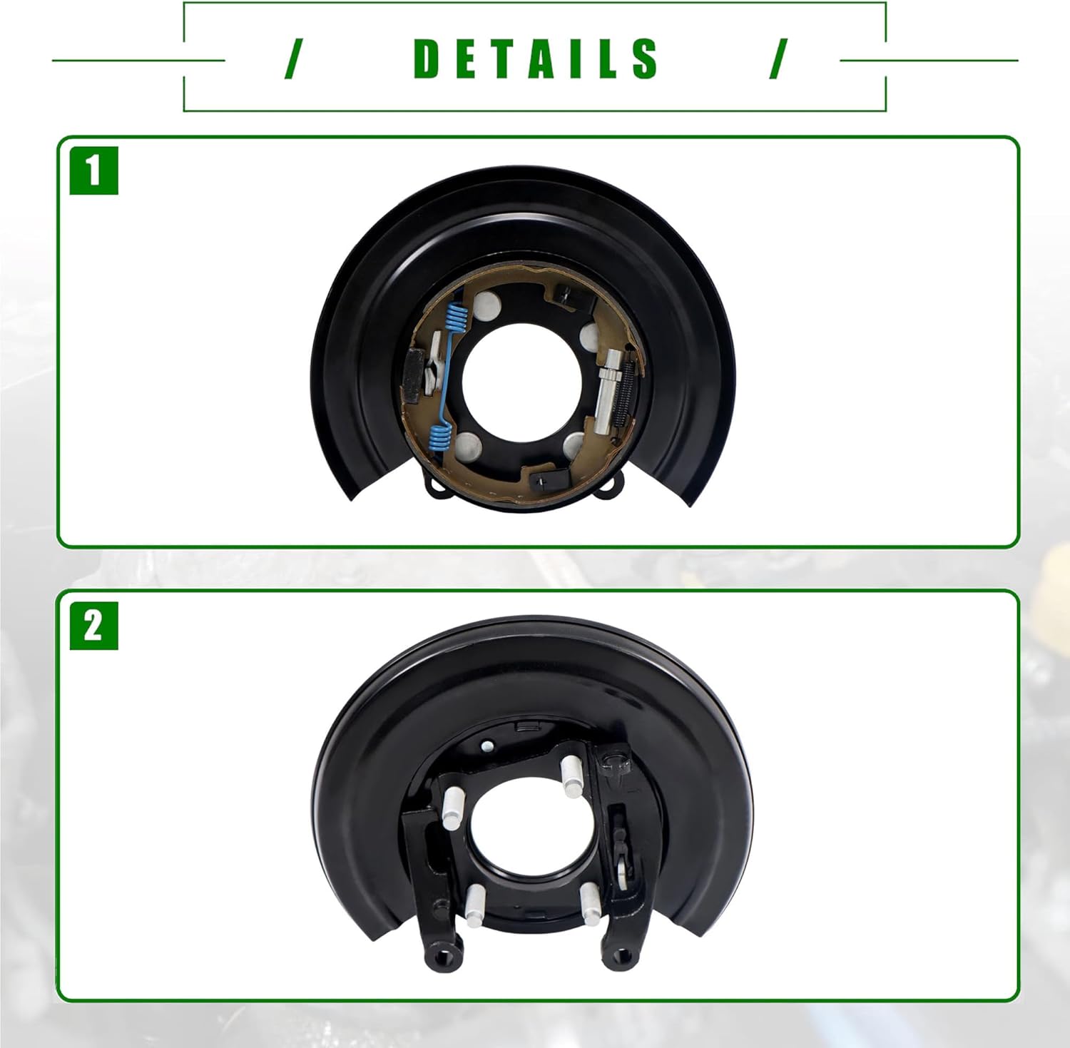 Rear Passenger Side Loaded Parking Brake Backing Plate Assembly Compatible with Ford F-250 Super Duty/F-350 Super Duty 2005-2012, F-450 Super Duty/F-550 Super Duty 2011-2012, 926-272