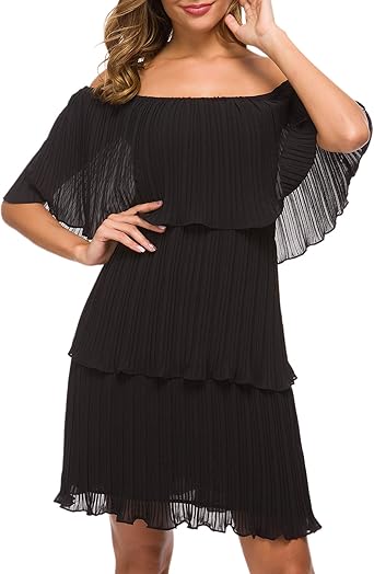 Off the shoulder layered ruffle dress Clearance