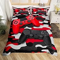 Vista 34 de Erosebridal - Conjunto de ropa de cama tamaño individual, de 2 piezas, 1 funda para edredón decorativa negra con estampado moderno de control