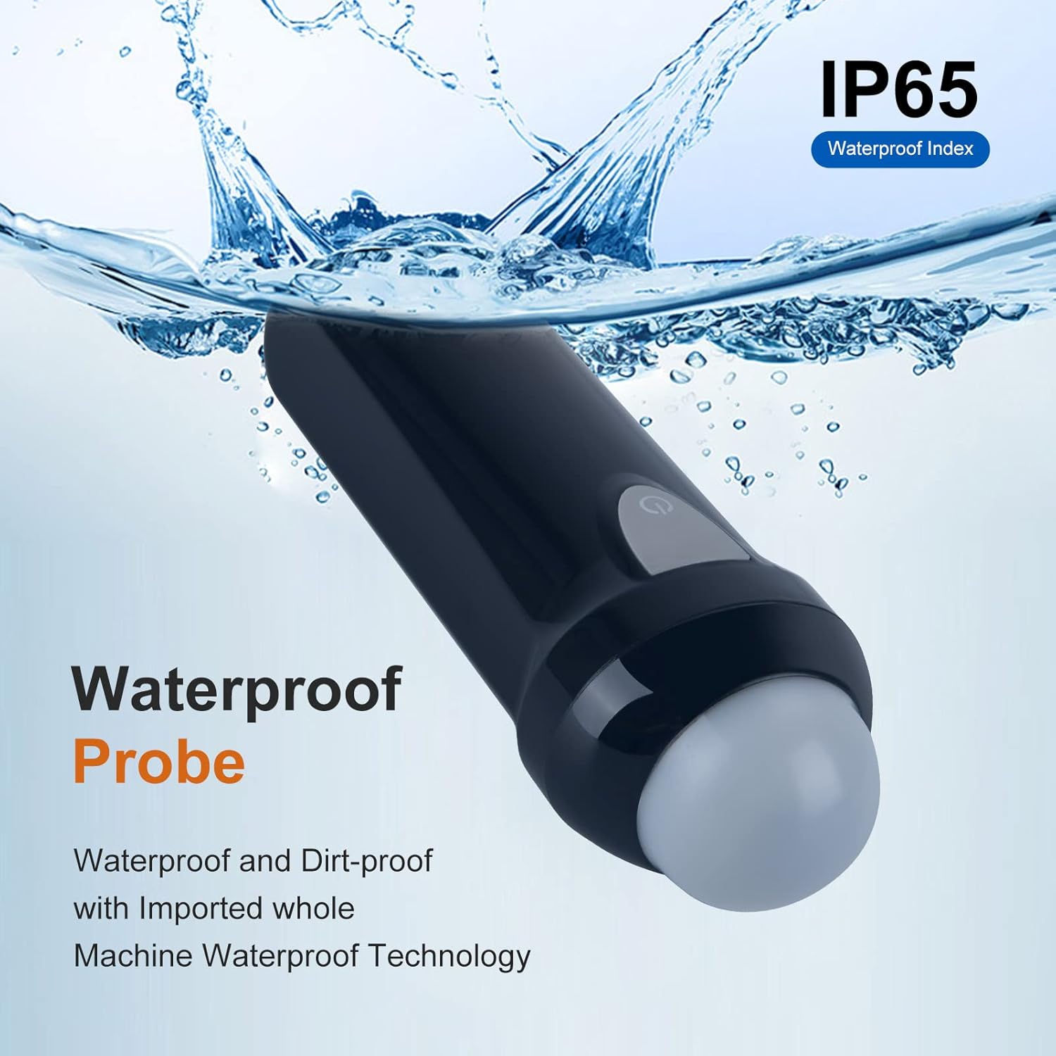 Water splashing on the waterproof probe of the ultrasound scanner