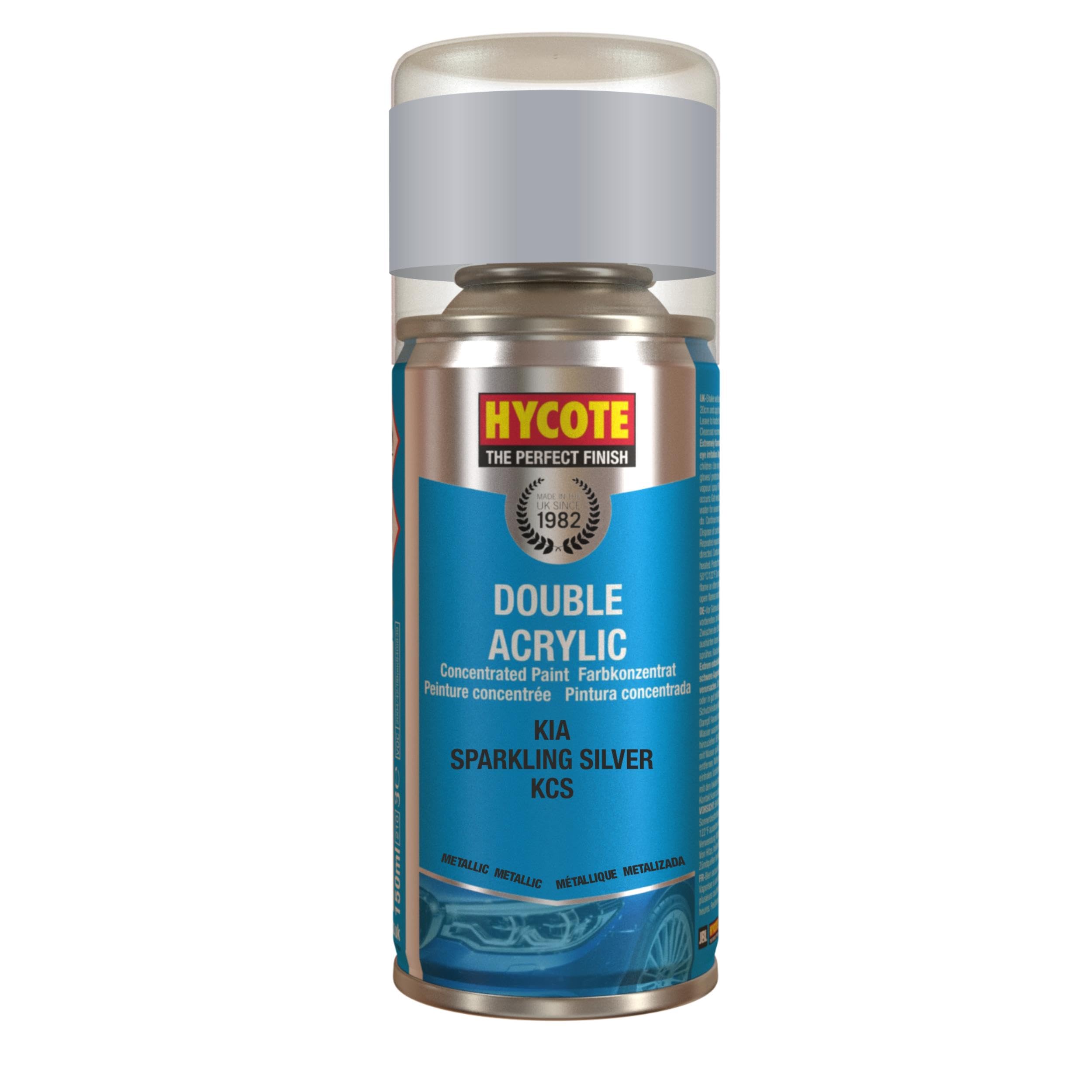 Hycote Double Acrylic Aerosol Car Spray Paint, Kia - Sparkling Silver, 150 ml
