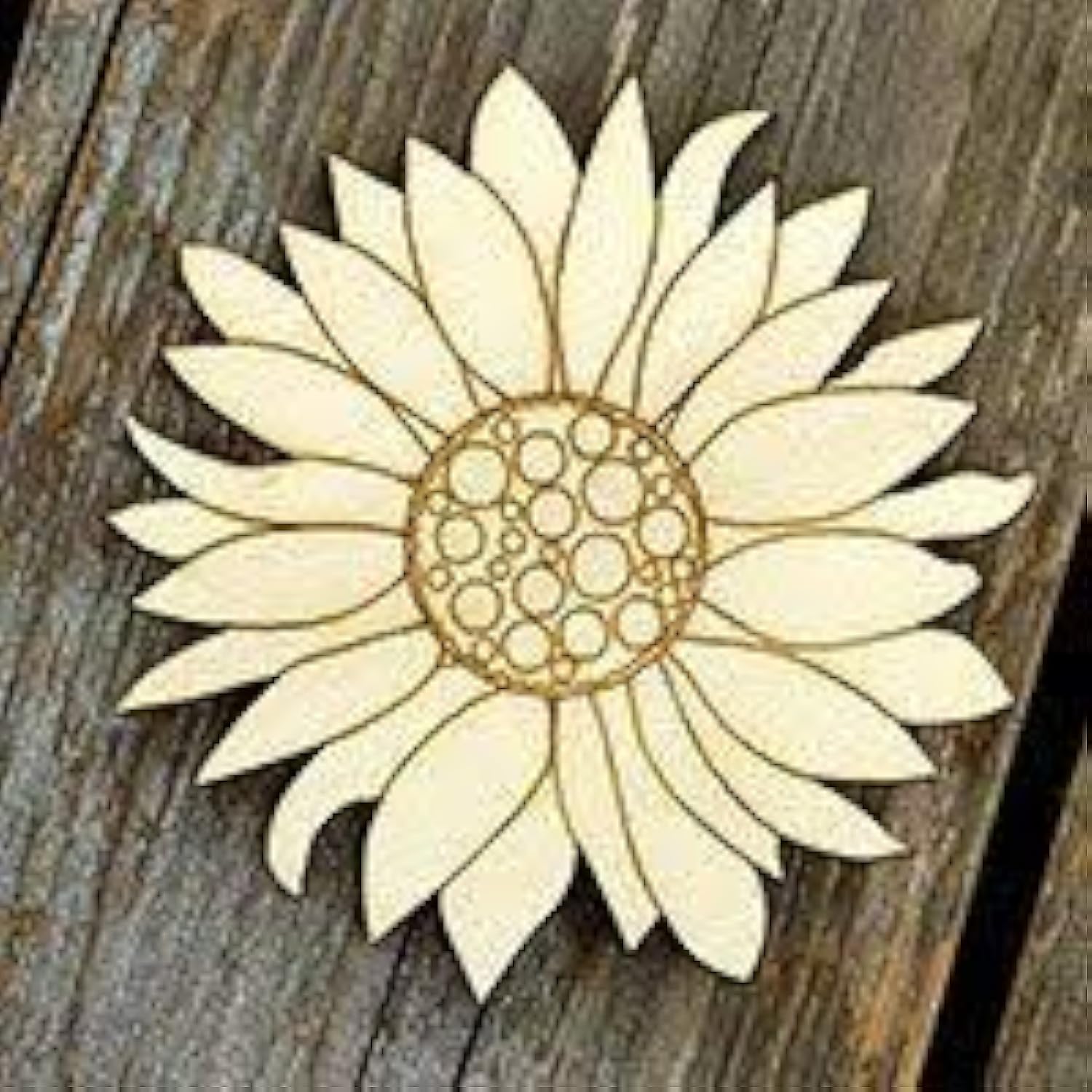 300Sparkles Wooden Sunflower MDF Shapes Cutout Crafts Work Home, Room Decor, Artistic DIY Work Art and Craft 20 pcs (2 x 2 in)