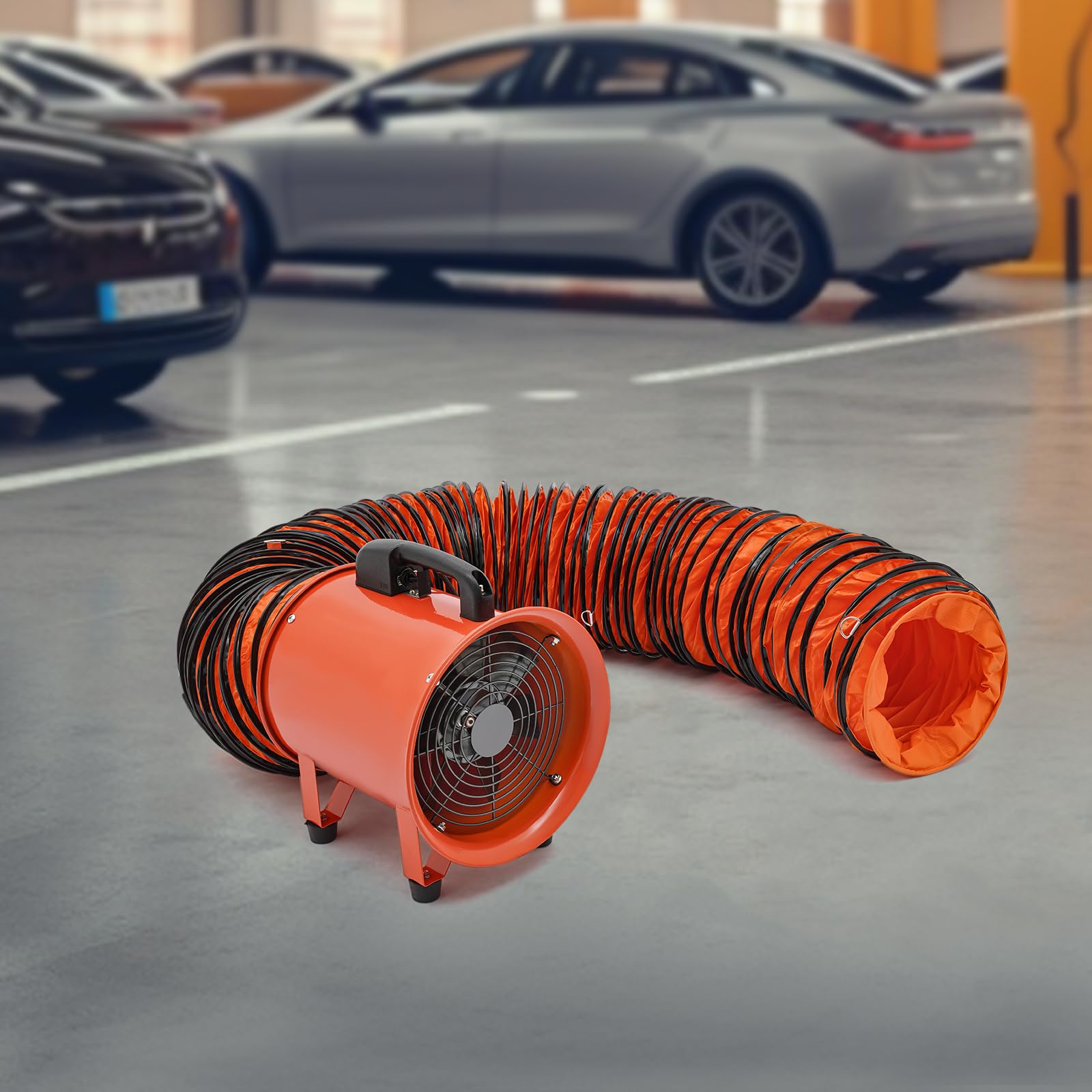 Rohrventilator Gebläse Bauventilator Axialgebläse Industrielüfter Tragbares Gebläse mit 10m Kanalschlauch Baulüfter Industrieventilator für Fabriken, Bauernhöfe ø250mm 3300rpm 43m³/min