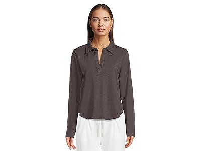 Mod-o-doc Long Sleeve Easy Polo T-Shirts Women