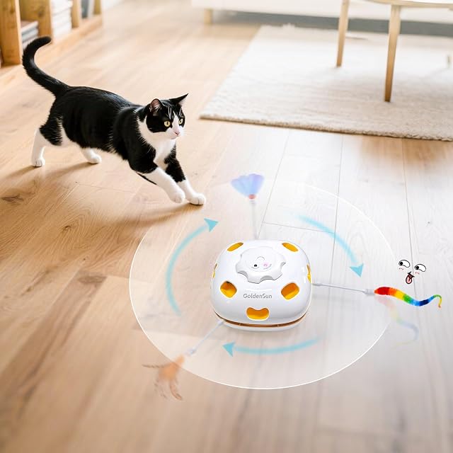 Foto 5 de 5 de GoldenSun Juguete Interactivo para Gatos domésticos, 3 Piezas, Apto para Gatos 4 en 1 y 5 en 1