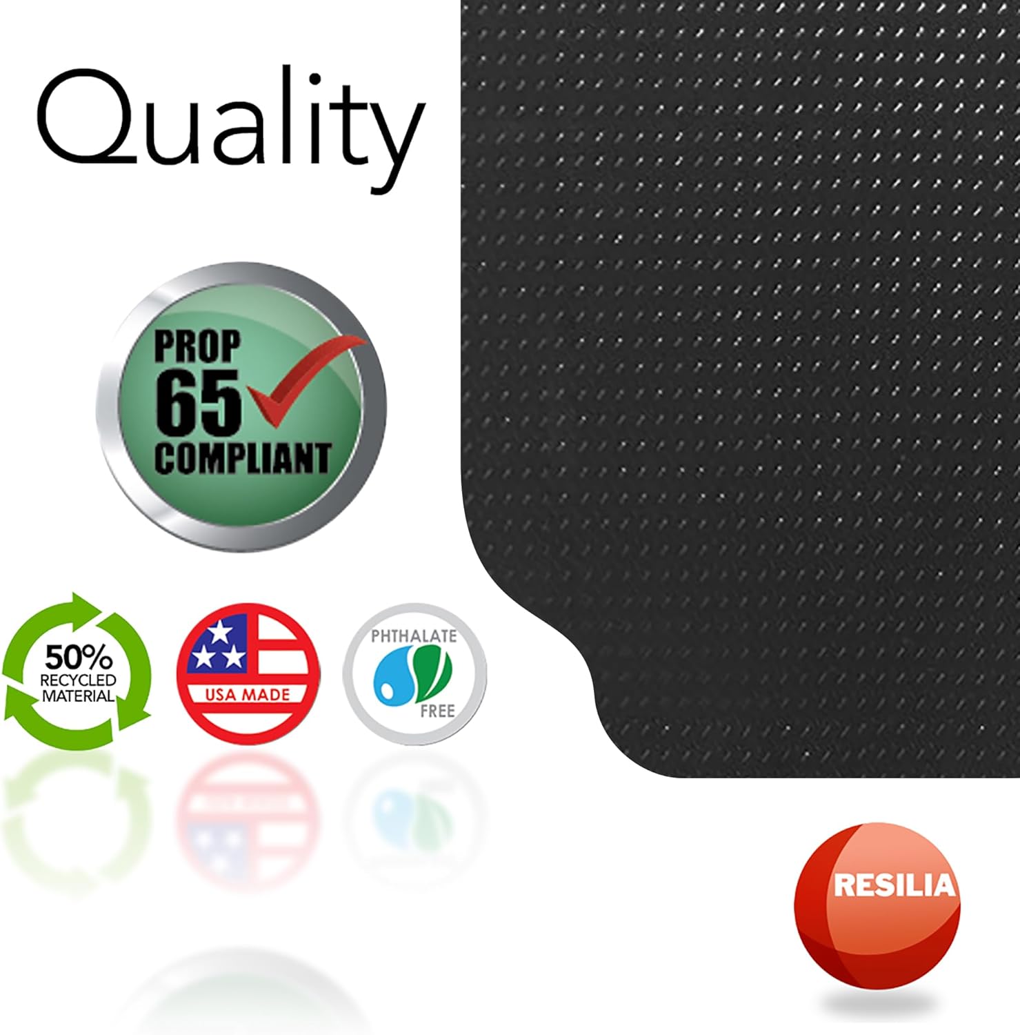 RESILIA Large Under Grill Mat – Heavy Duty, Reusable Outdoor Floor Protector Mats for Deck, Patio, & Garage – 72 Inch x 48 Inch with 12 Inch Splatter Protection Lip, Black Diamond Plate, Made in USA - Image 7