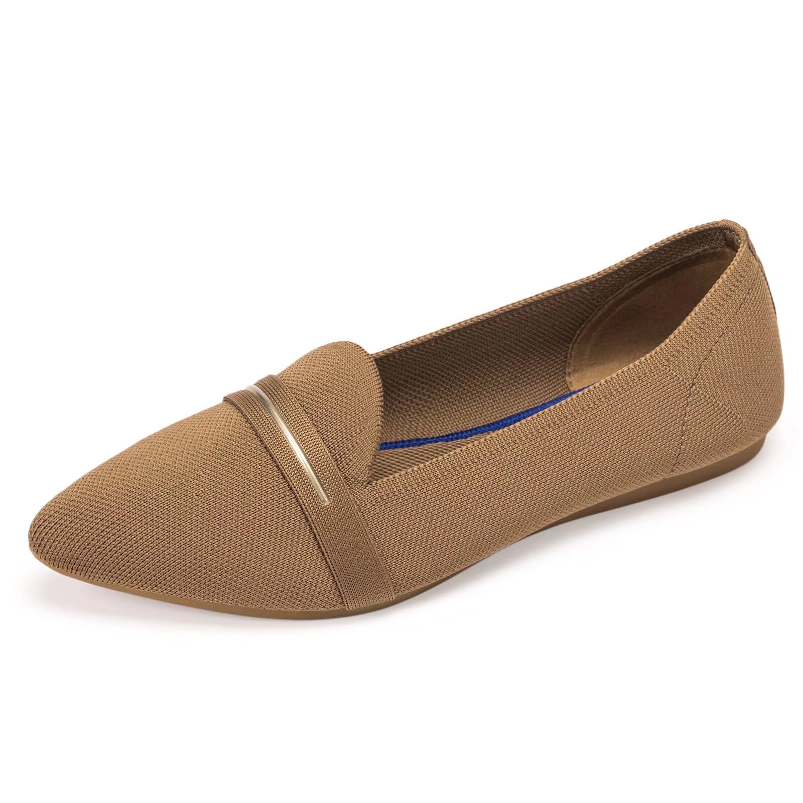 Frank Mully Damen-Loafer, lässig, flach, bequem, aus Strick, Klassische Loafer mit spitzer Zehenpartie, für Arbeit und Reisen