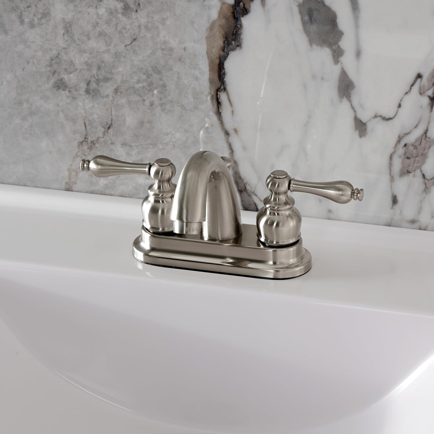 Kingston Brass KB5618AL Restoration 4-Inch Centerset Lavatory Faucet, Brushed Nickel