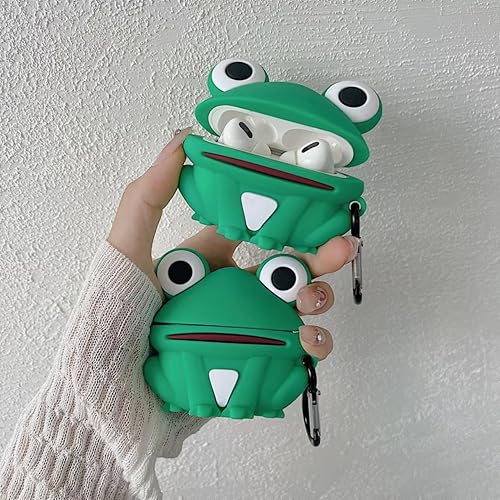 Funda para AirPods 3 2021, funda única creativa con diseño de rana verde, accesorios para AirPods de 3ª generación 2021 con llavero para mujeres y