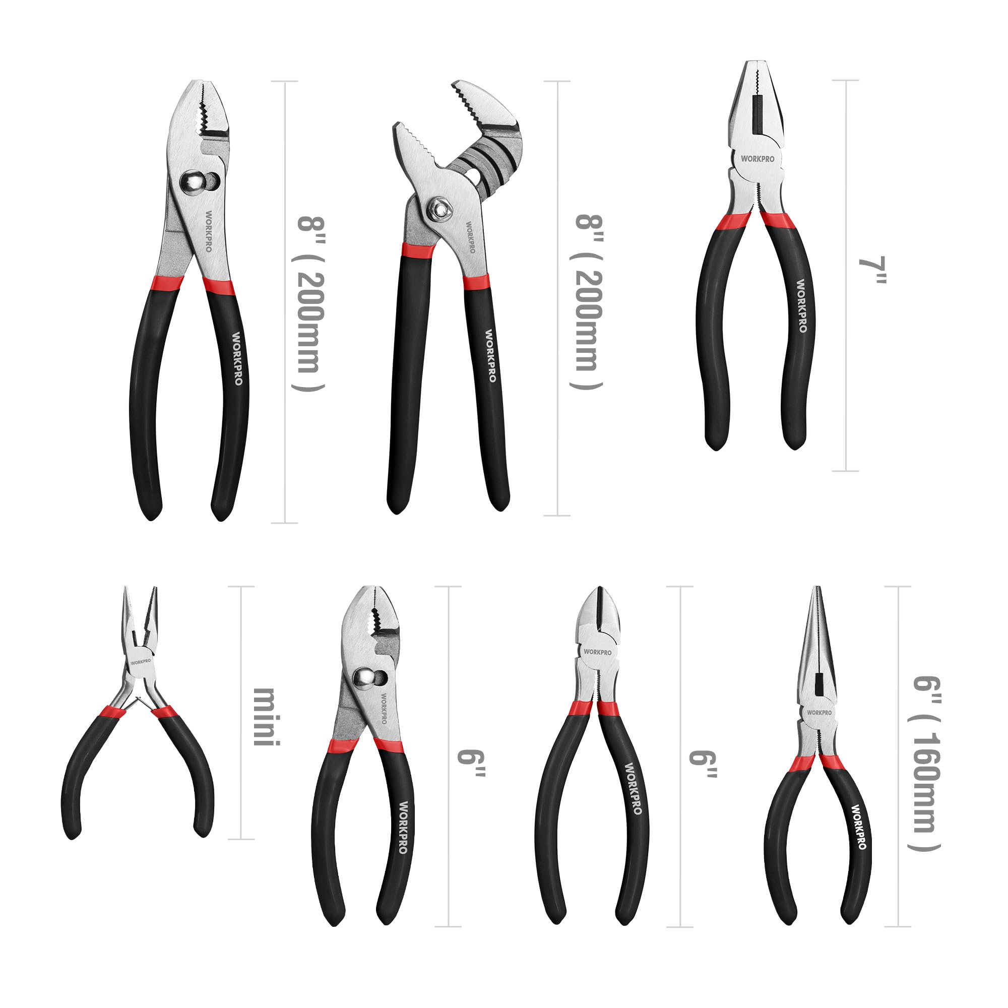 WORKPRO 7-Piece Pliers Set - Durable Tool Kit -2