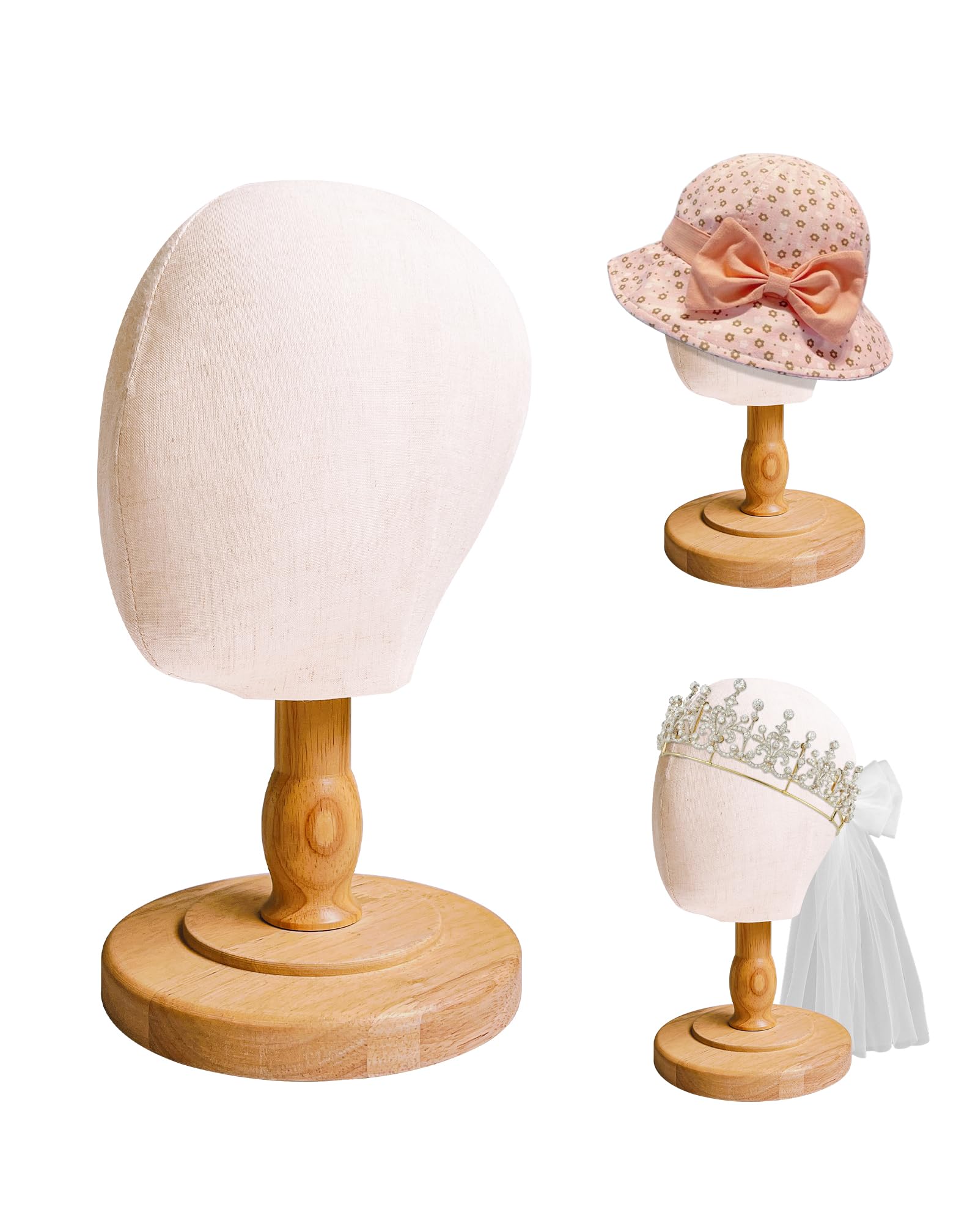 TINGSING 20 inch Baby Mannequin Head, Wig Stand Holder for Kids Toddler Children Hat Display Stands for Wigs Hats, Glasses