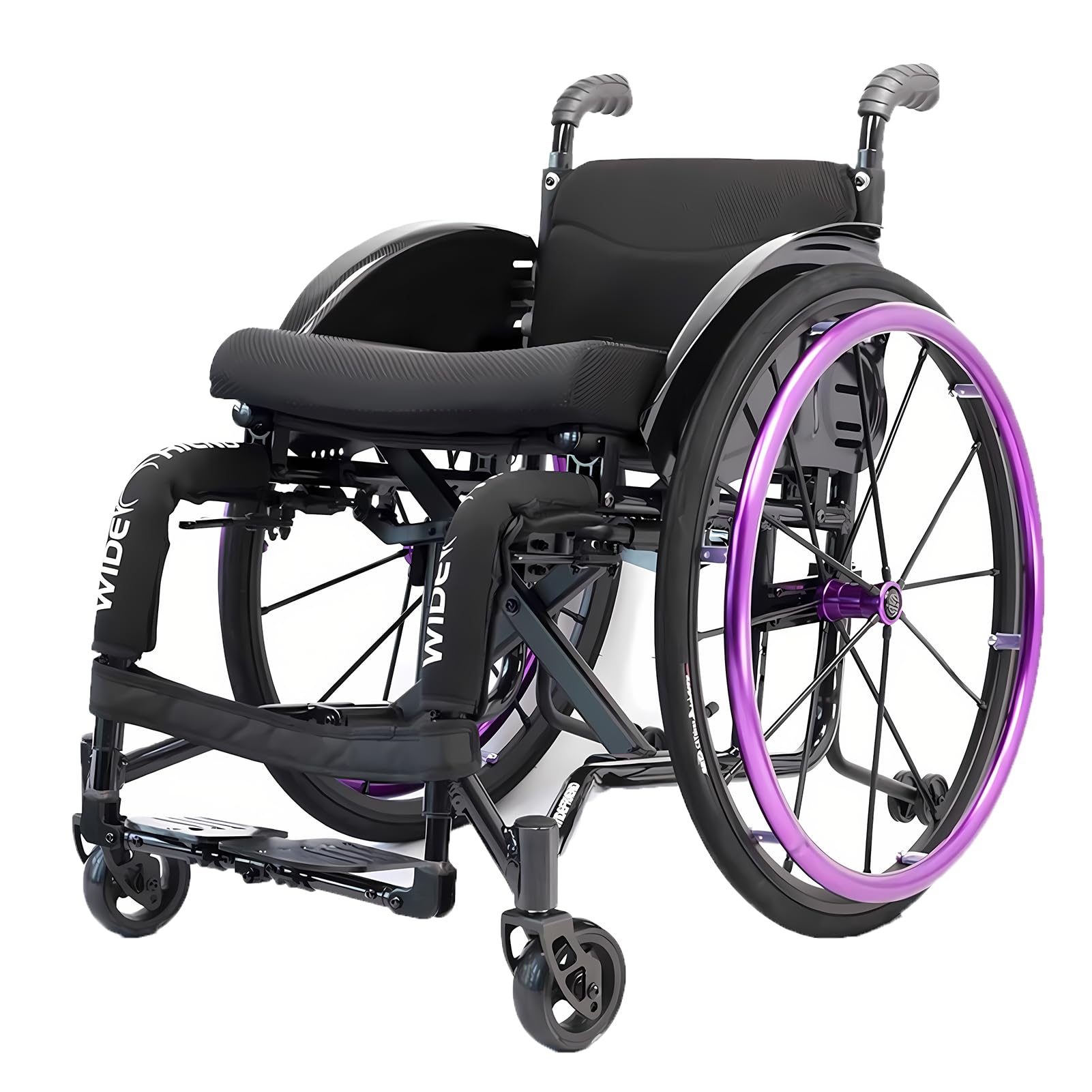 Silla de Ruedas Ligera 11kg, Plegable de Aluminio para Viaje y Exterior (Purple,42)
