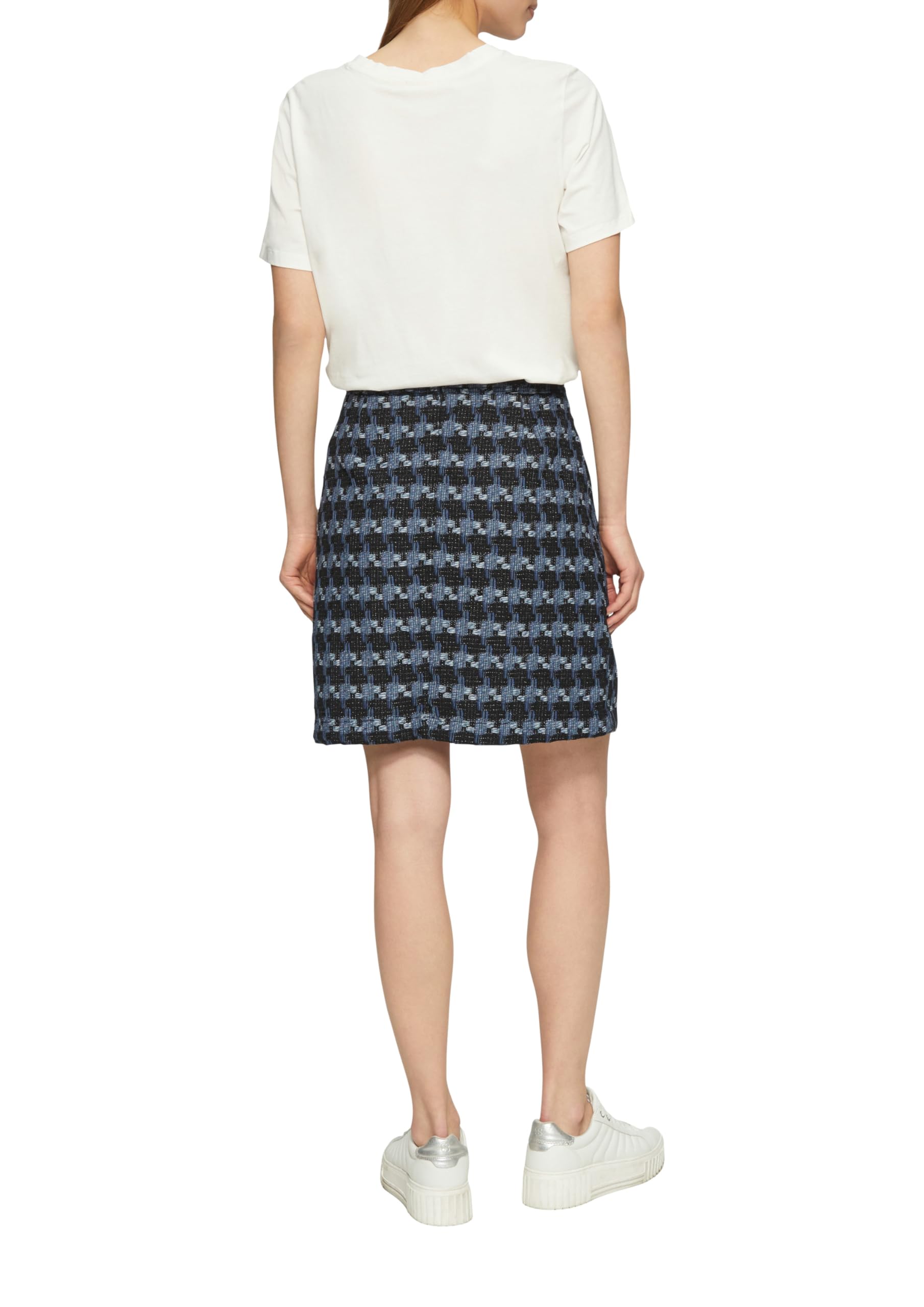 s.Oliver Damen Rock – Bouclé, Regular Fit, Reißverschluss