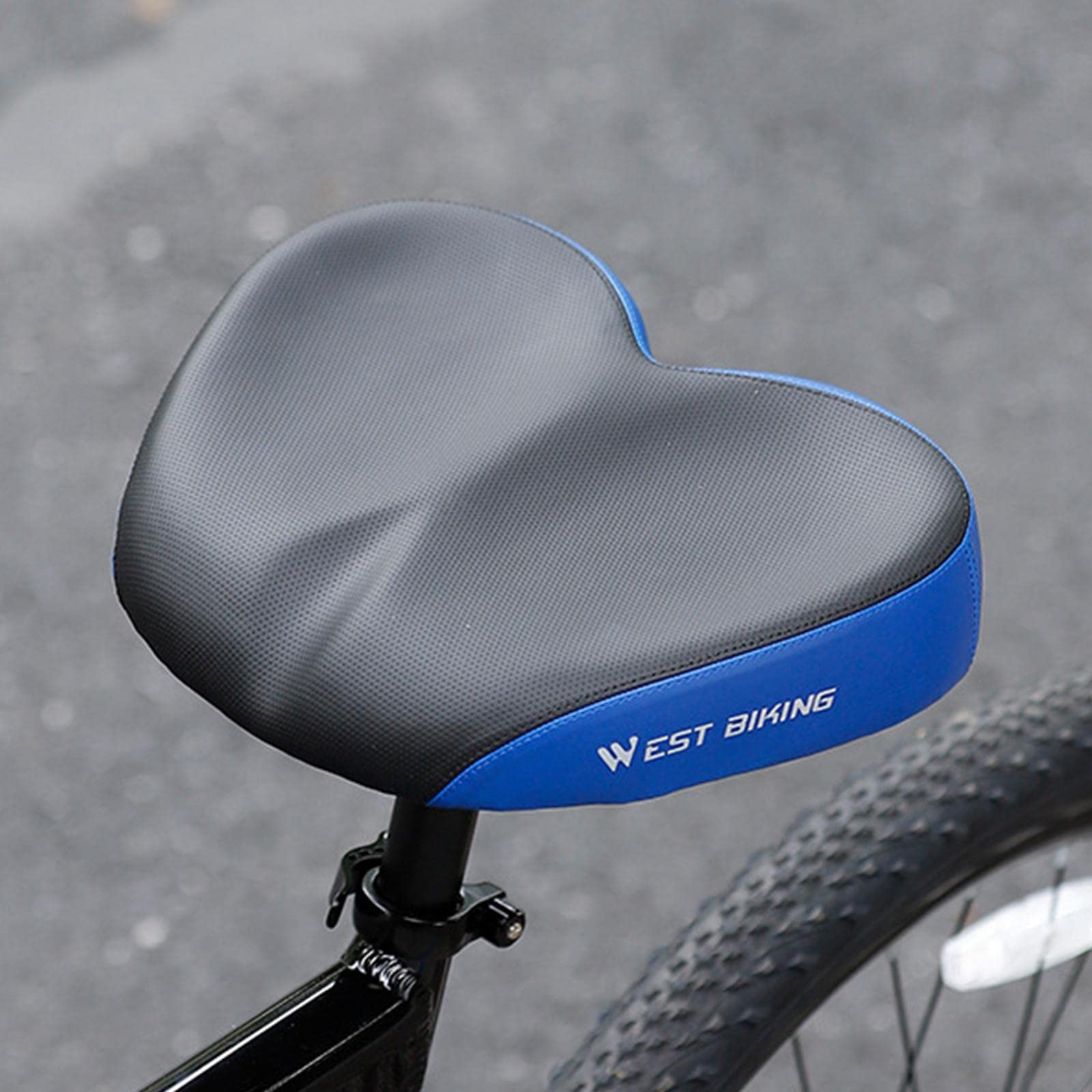 Perfeclan Sellini per Mountain Bike, Sellino Bici Comodo, Sella per Bicicletta Comfort Sedile per Bici da Bicicletta Parti di Ricambio Antiurto per Bicicletta Senza Naso, Nero Blu