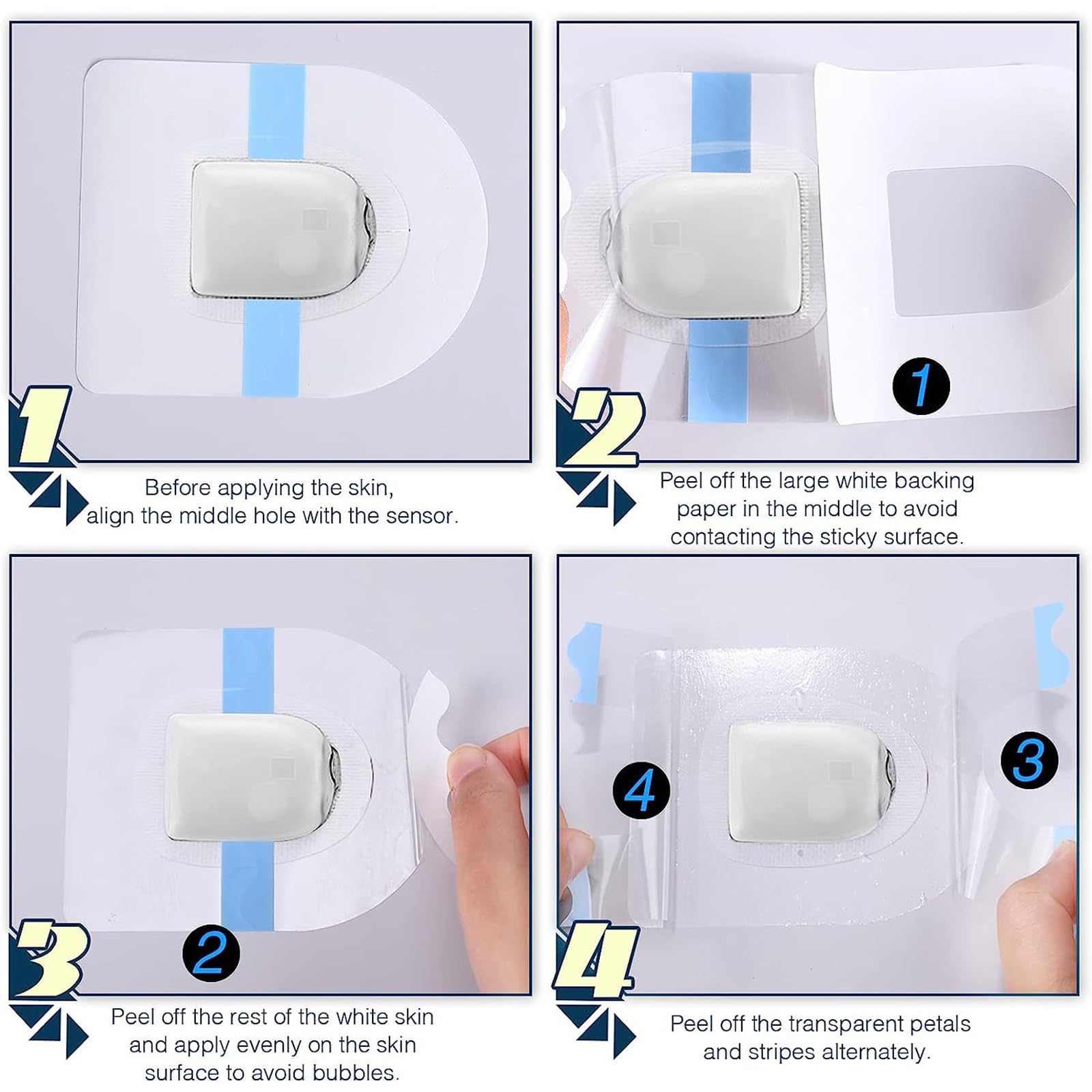 40 Glucose Monitor Patch,Waterproof & Transparent Patches for Omnipod 5 Glucose Monitor Patch Lasting Without Hole,Sensor Patches,for Blood Sugar Monitoring,Suitable for Swimming and Running - Image 3