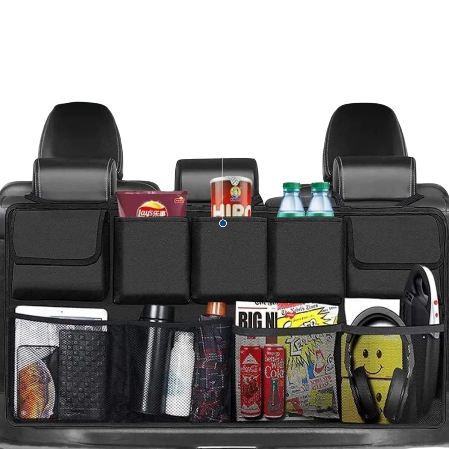 EFFICIO Backseat Car Organizer – 9-Pocket Trunk Storage for Sedans & SUVs, Closed, Open & Mesh Pockets, XL Black