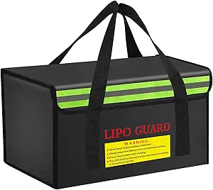 Large Fireproof Ebike Battery Safe Bag 36x20x20cm for Lipo Battery Storage and Transport