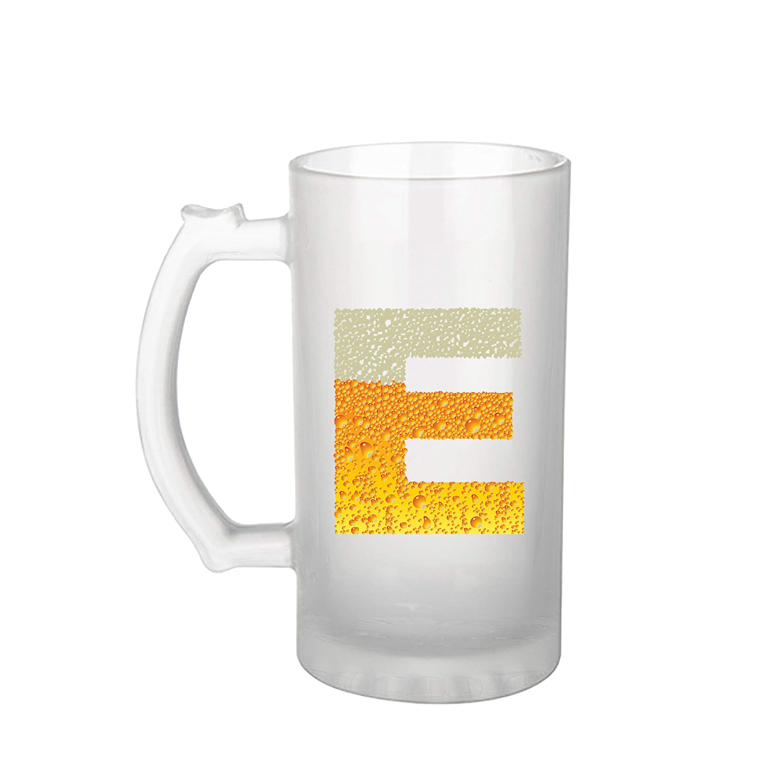 Gen7 Frosted Beer Letter"E" Printed Beer! Unique Beer, Gift for Friend Boyfriend Girlfriend Father Husband for Party and Celebration Occasion. (500 ml, Pack of 1)