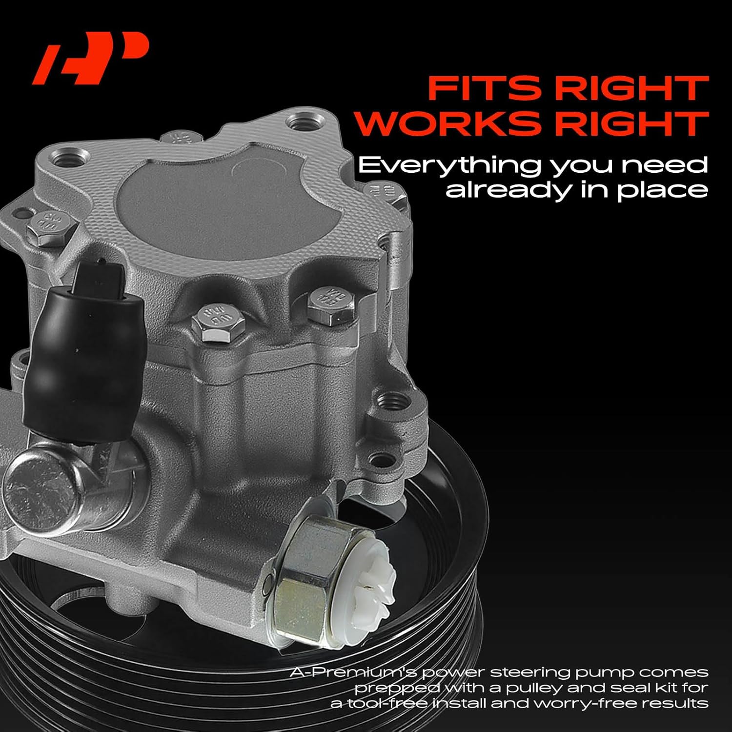 A-Premium Power Steering Pump, with Pulley, Compatible with Mercedes-Benz GL320 2007-2008, R320 2007-2008, ML320 2007-2008, V6 3.0L Diesel, Replace # 0044668301