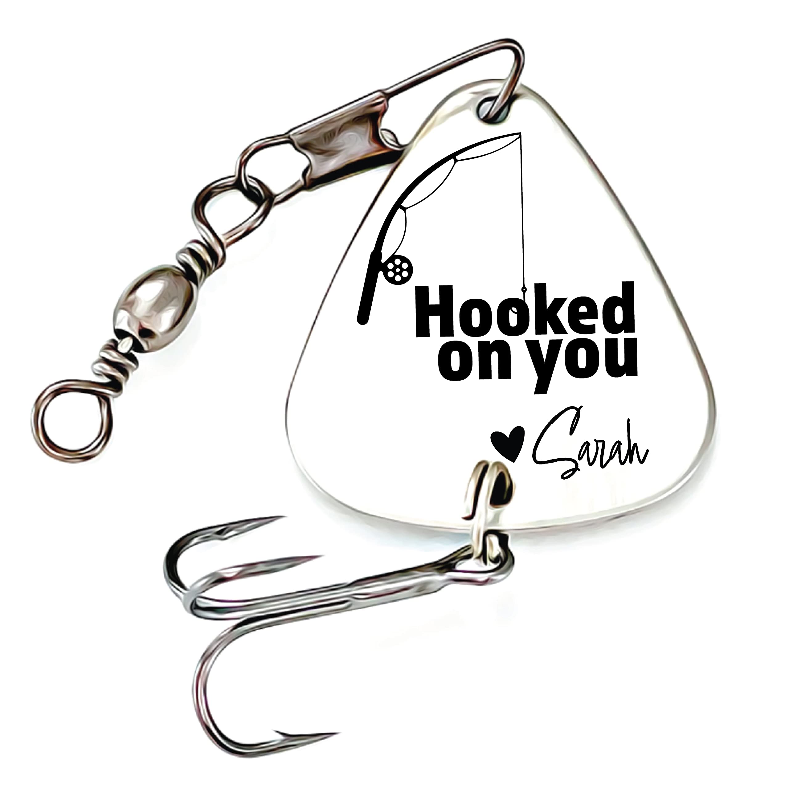 Personalized Fishing Lure Gift Hooked On You Fishing Lure Boyfriend Gift Men's Gift Birthday Gift Personalized Name for Him Hooked-You-Lure