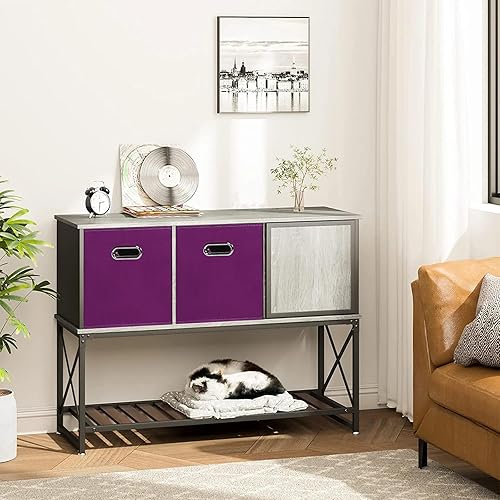 Vista 41 de Cubos de almacenamiento plegables negros, caja de almacenamiento de tela, cestas organizadoras con asas dobles para organizador del hogar