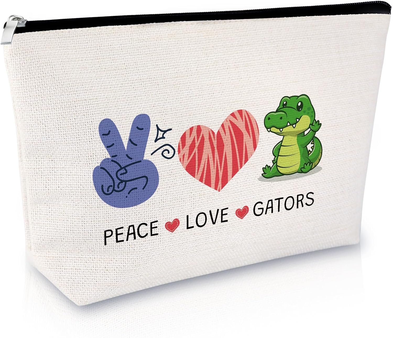 Gators Lover Gift Gator Makeup Bag for Women Animal Lovers Gift for Gators Lover Cosmetic Bag Crocodile Lover Gift Alligator Gift for Women Friends Mom Gator Themed Birthday Graduation Gift Travel Bag