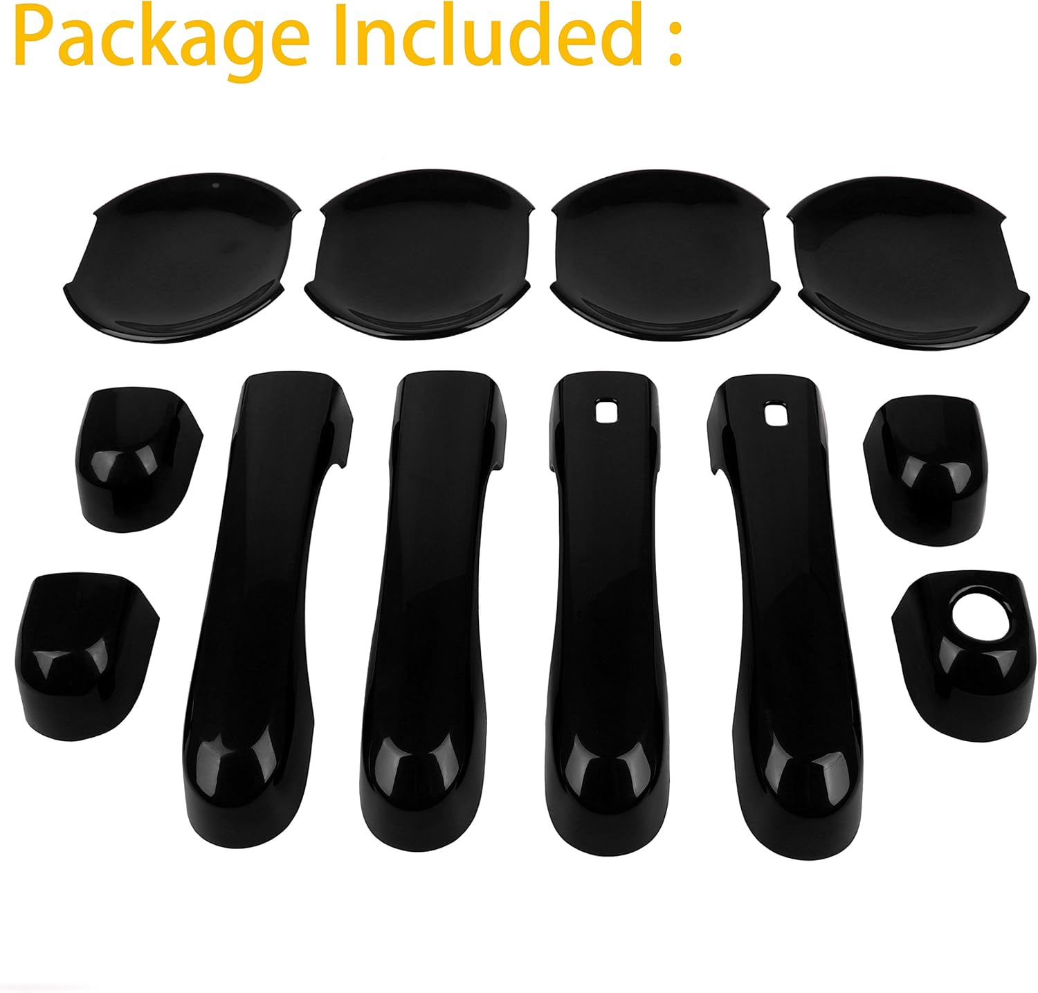 Handle Cover with Smart Keyhole and Cup Bowl Cover Trim for Jeep Renegade-12 Pcs Black