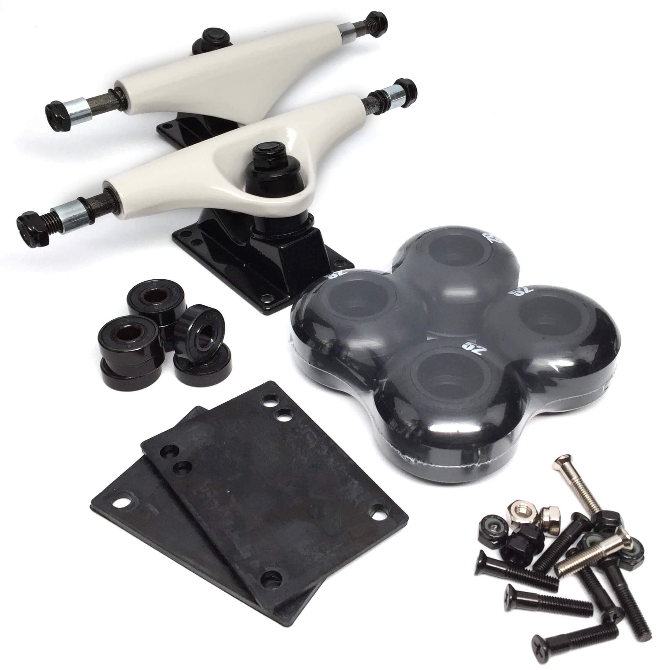 Essentials Comp Pack White/Black w/Black 52mm Trucks (Set Of 2)