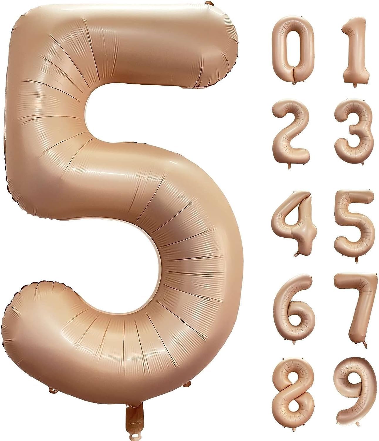 Atpata Funky #5 Elegant Caramel Colour JUMBO 40 INCH Number Balloons Set | 0 to 9 Digit Shapes | Decorative Balloons for Milestones & Celebrations-image-48