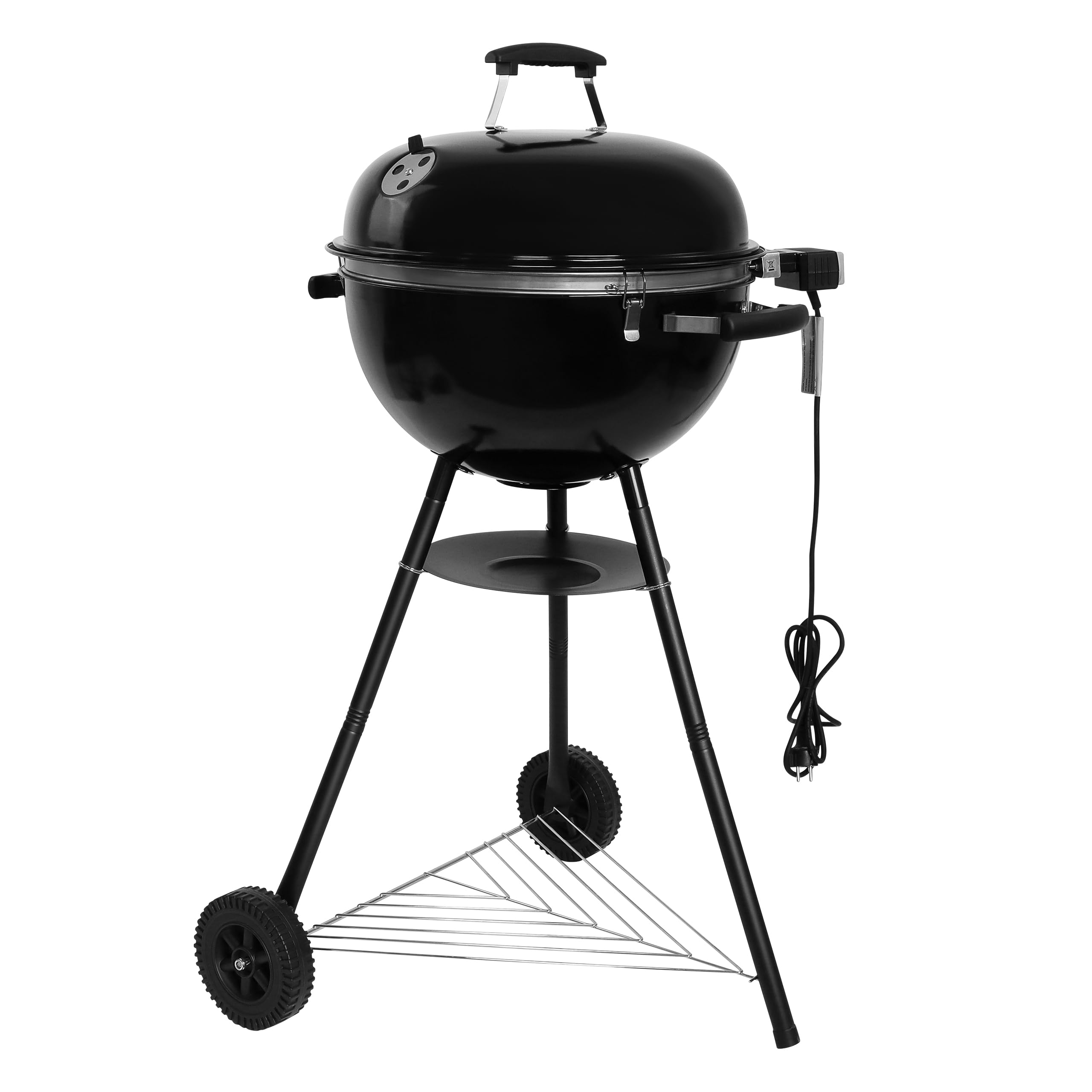 GREGMAN Roast 60 Barbecue Électrique & Charbon 5 kW | Gril Hybride Extérieur avec Couvercle | Thermostat | Ventilation | Moins de Fumée | Facile à Nettoyer | Terrasse Jardin Balcon