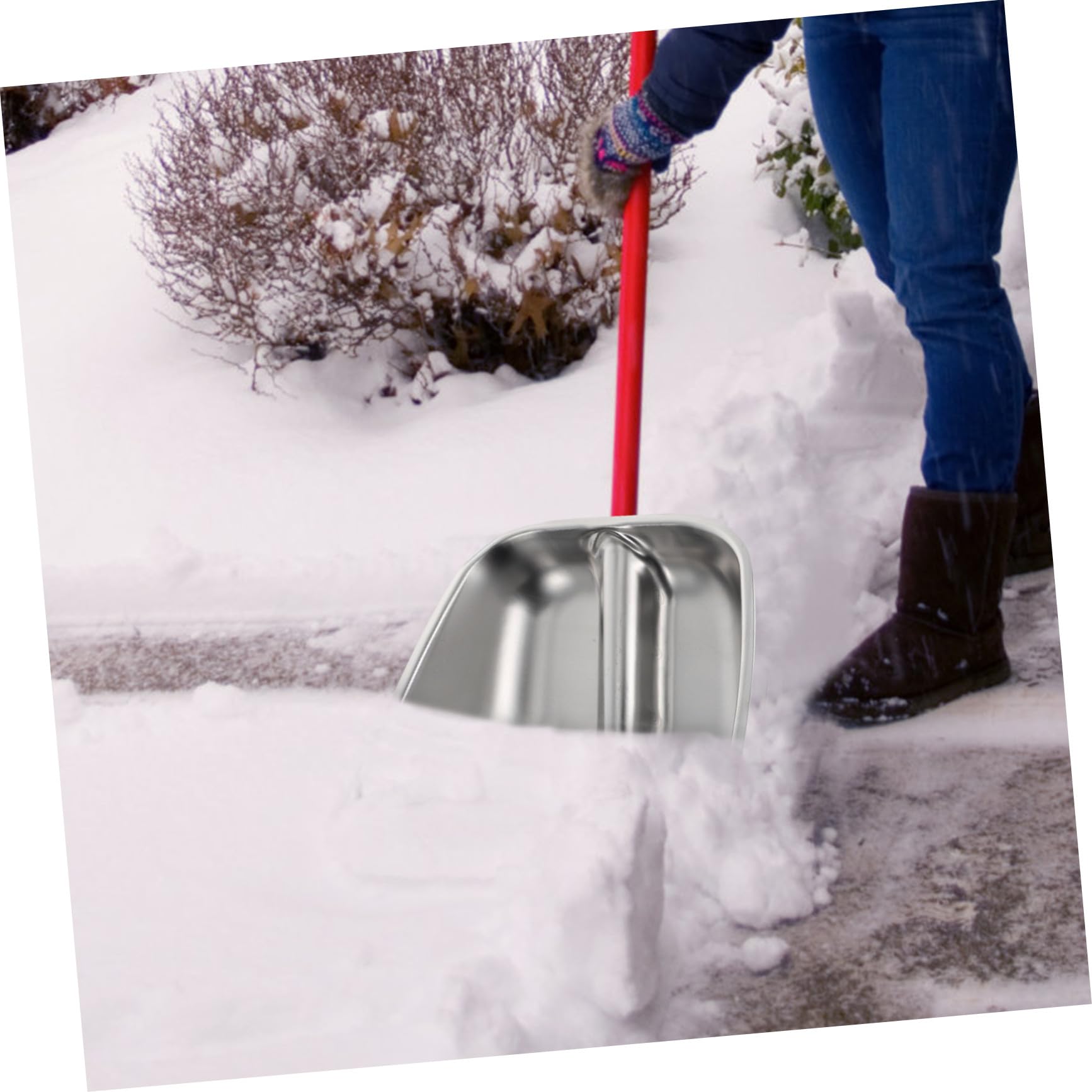 Edelstahl Schneeschaufel für Draußen, Multifunktional, Silber