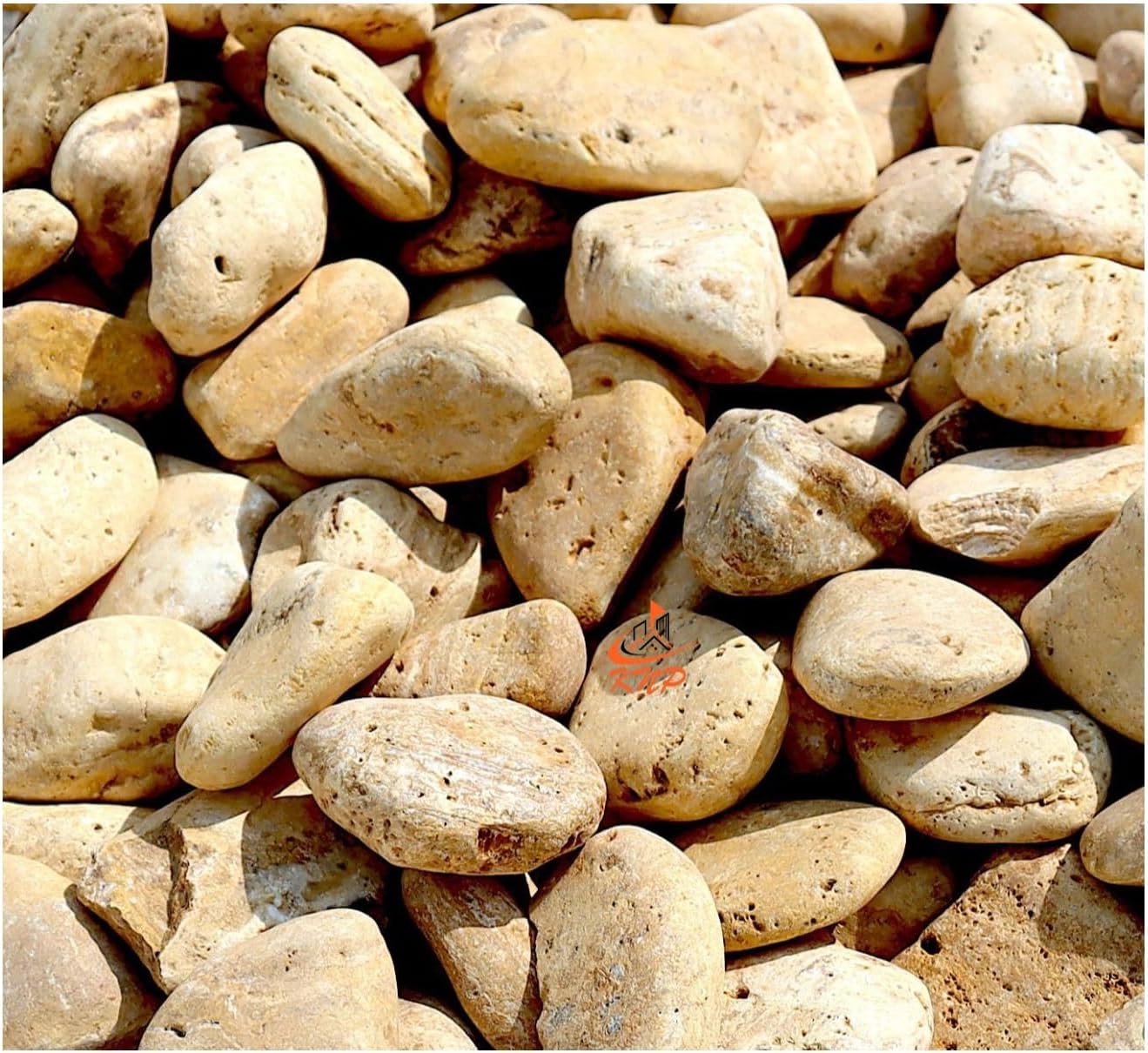 Yellow Forest River Stone Natural Garden Material 3-5 Cm 10Kg