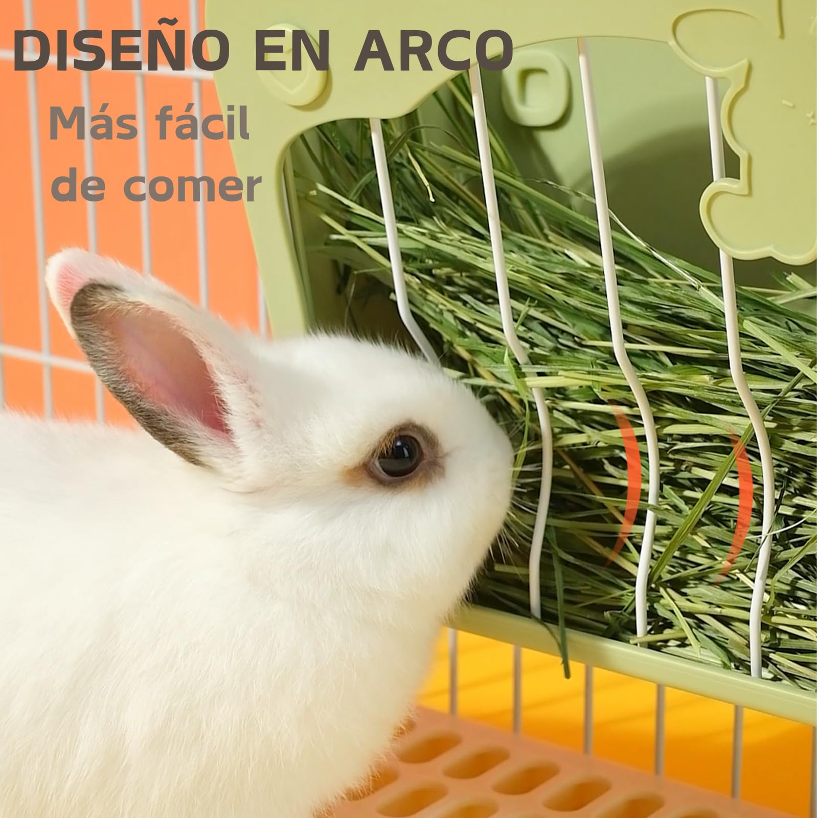 Comedero Hoin Conejo, kit de alimentación 3 en 1 con cuenco y embudo colgante para jaula, rastrillo de heno para conejo, conejillo de indias Chinchilla (Verde) de la marca septillar