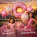 Propsicle Pink Donut Theme Foil Balloons Girl Birthday Decoration gallery image