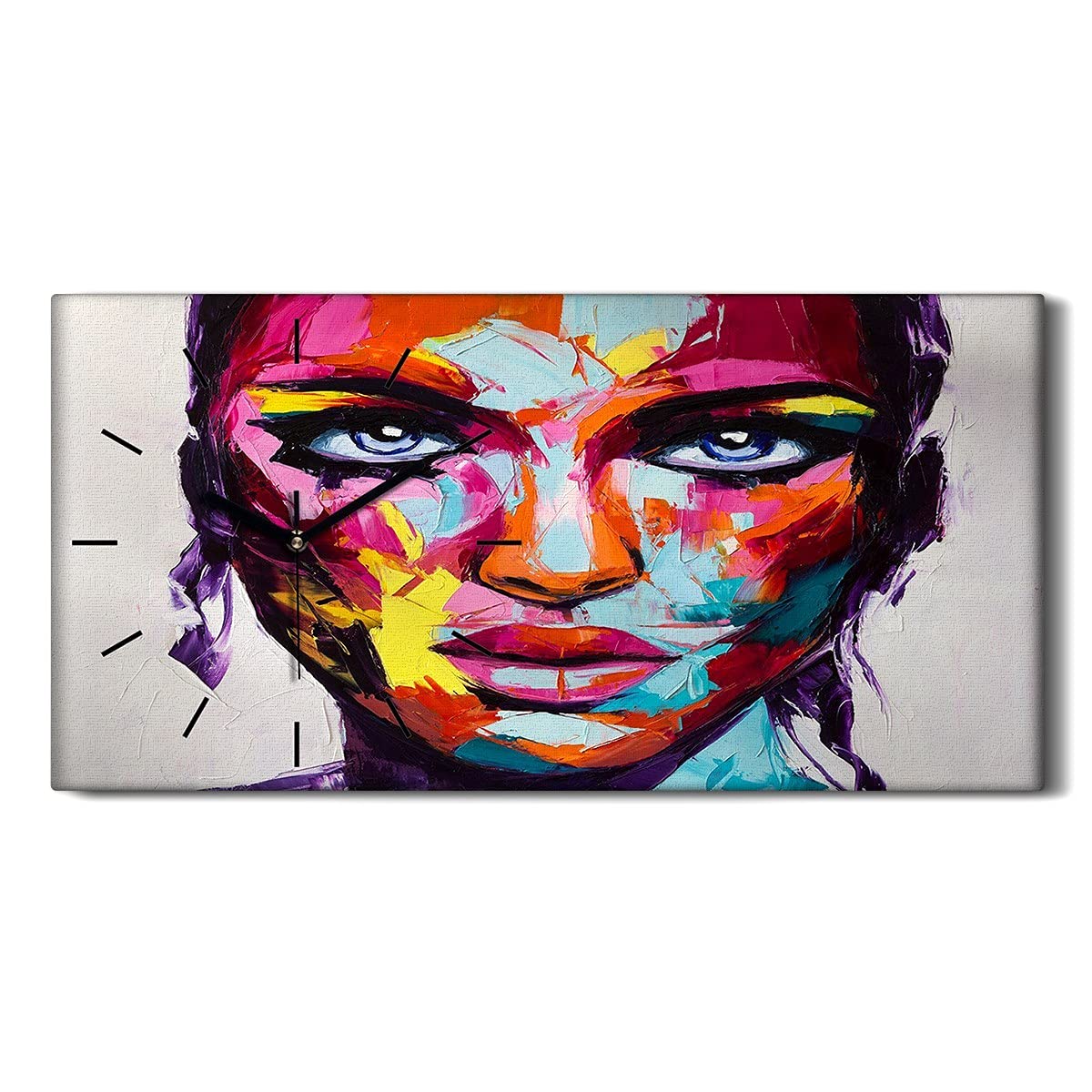 Horloge sur Toile sans Tic-Tac Abstrait Femme déco Chambre