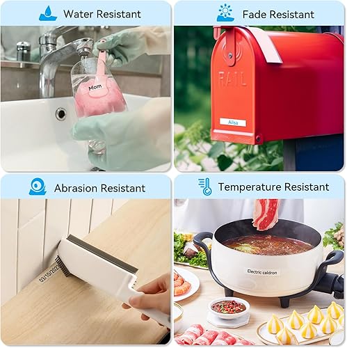 Miniatura 5 de Paquete de 5 cintas de color laminadas de 0.019 in, compatibles con Brother P Touch TZe-131, 132, 133, 232, 233, 0.47 (negroRdazul sobre