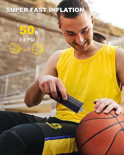 Miniatura 2 de Bomba de bola eléctrica para pelotas deportivas, bomba de aire inteligente, inflado rápido portátil, 4 modos preestablecidos, bomba de aire de